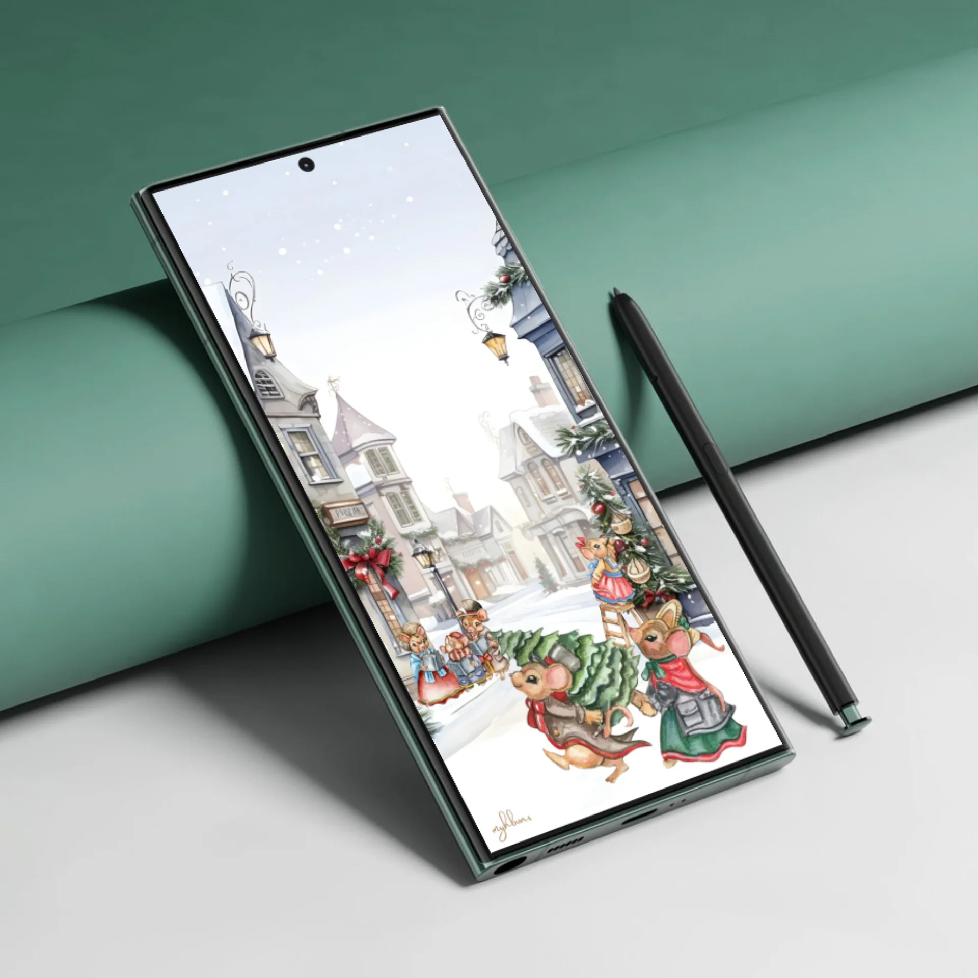 Prelude to Christmas Smartphone Digital Wallpaper | Festive Holiday Phone Background | Instant Download product image (3)