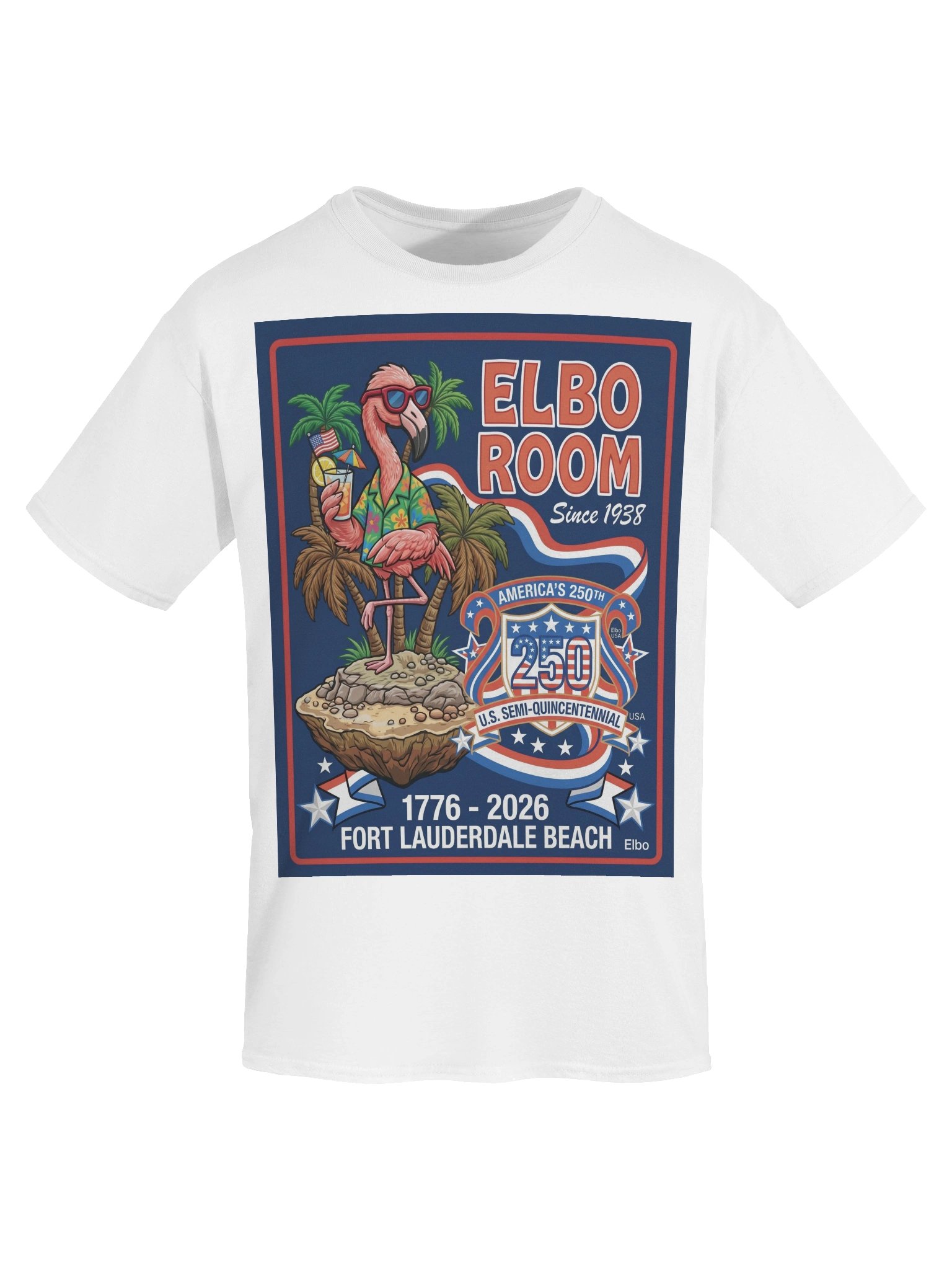 Elbo Room America 250 Merchandise Retro Island Flamingo Tee product image (24)
