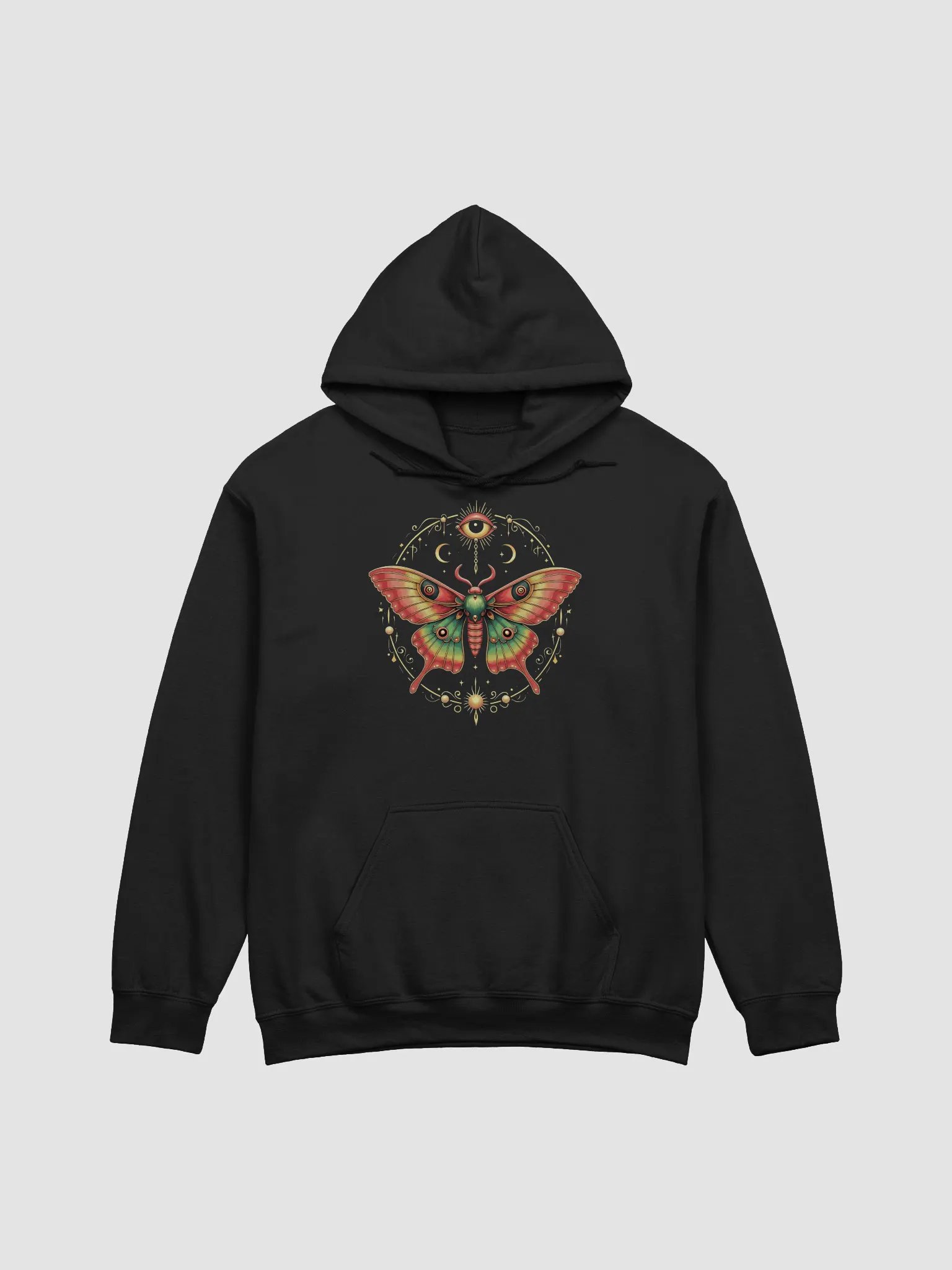Mystical Moth with Third Eye and Celestial Symbols product image (1)