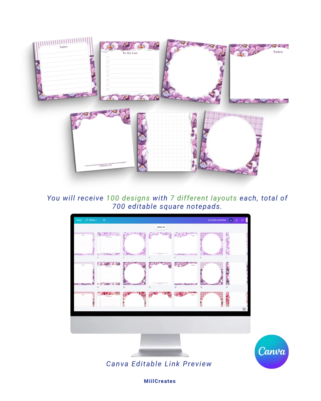 Floral Notepad Template (100 Designs) product image (2)