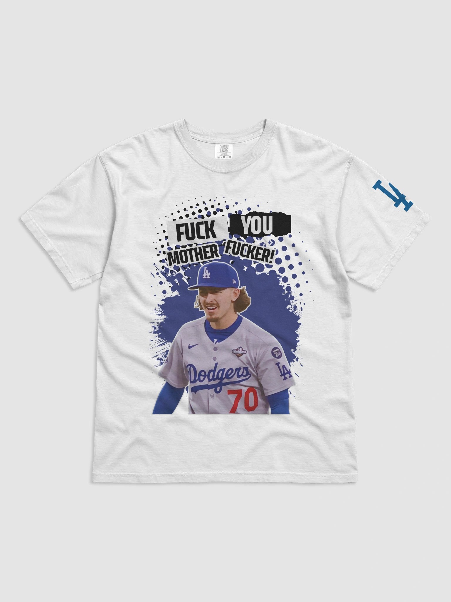 Dodgers Justin Wrobleski Lips Saying F*** You! Mother F***er! (Light Colors) product image (1)