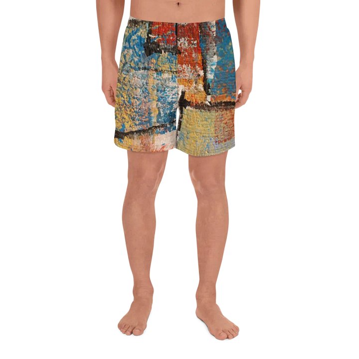 abstract original painting print on shorts product image (2)