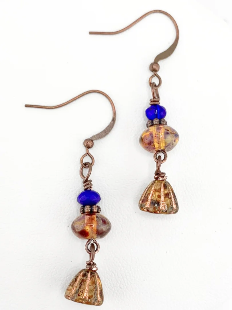 Lapis Pendant Necklace Set with Blue Gold and Copper product image (3)