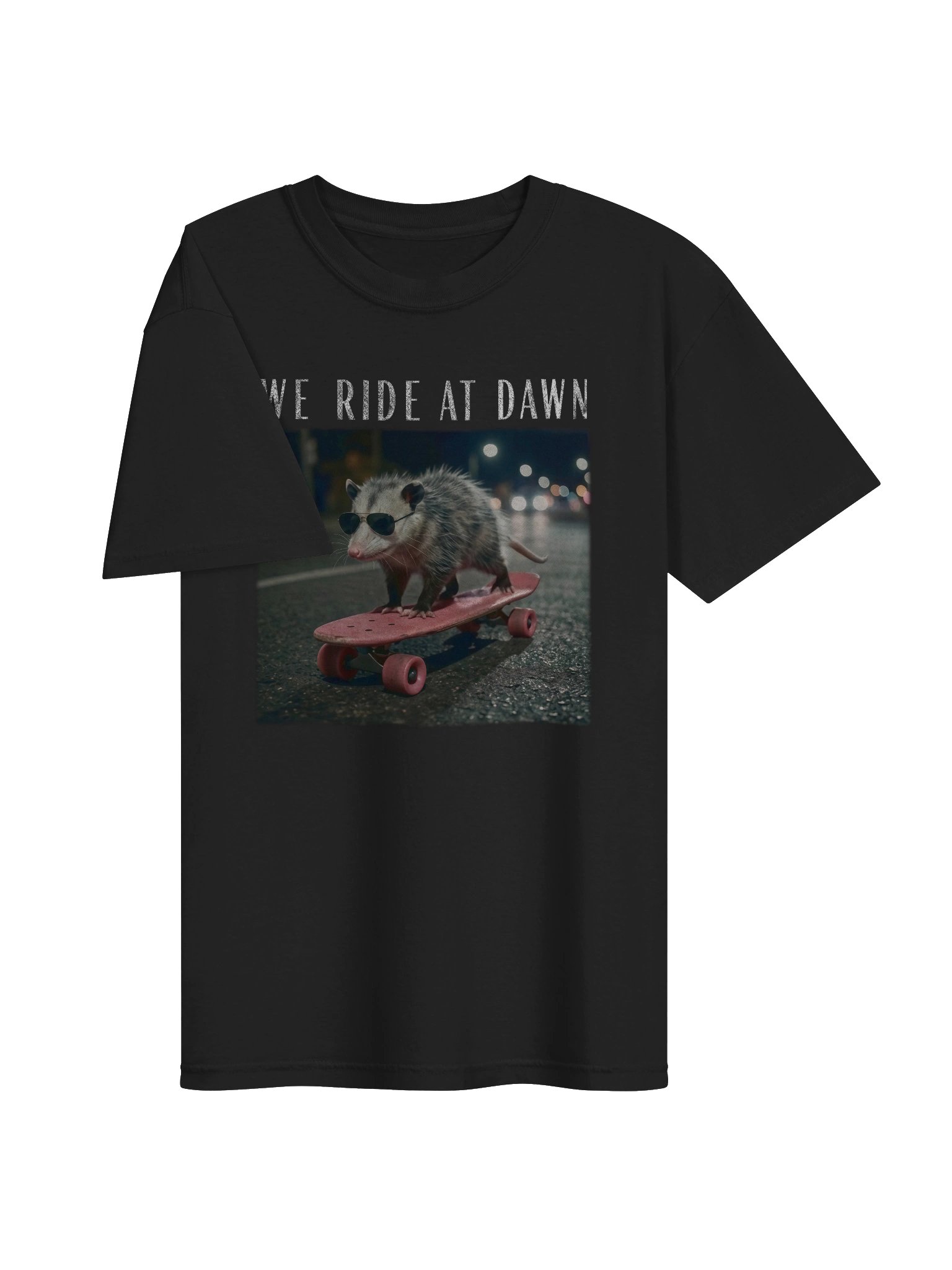 We Ride At Dawn Opossum Skateboard Shirt - Funny Possum Meme Comfort Colors Tee product image (7)