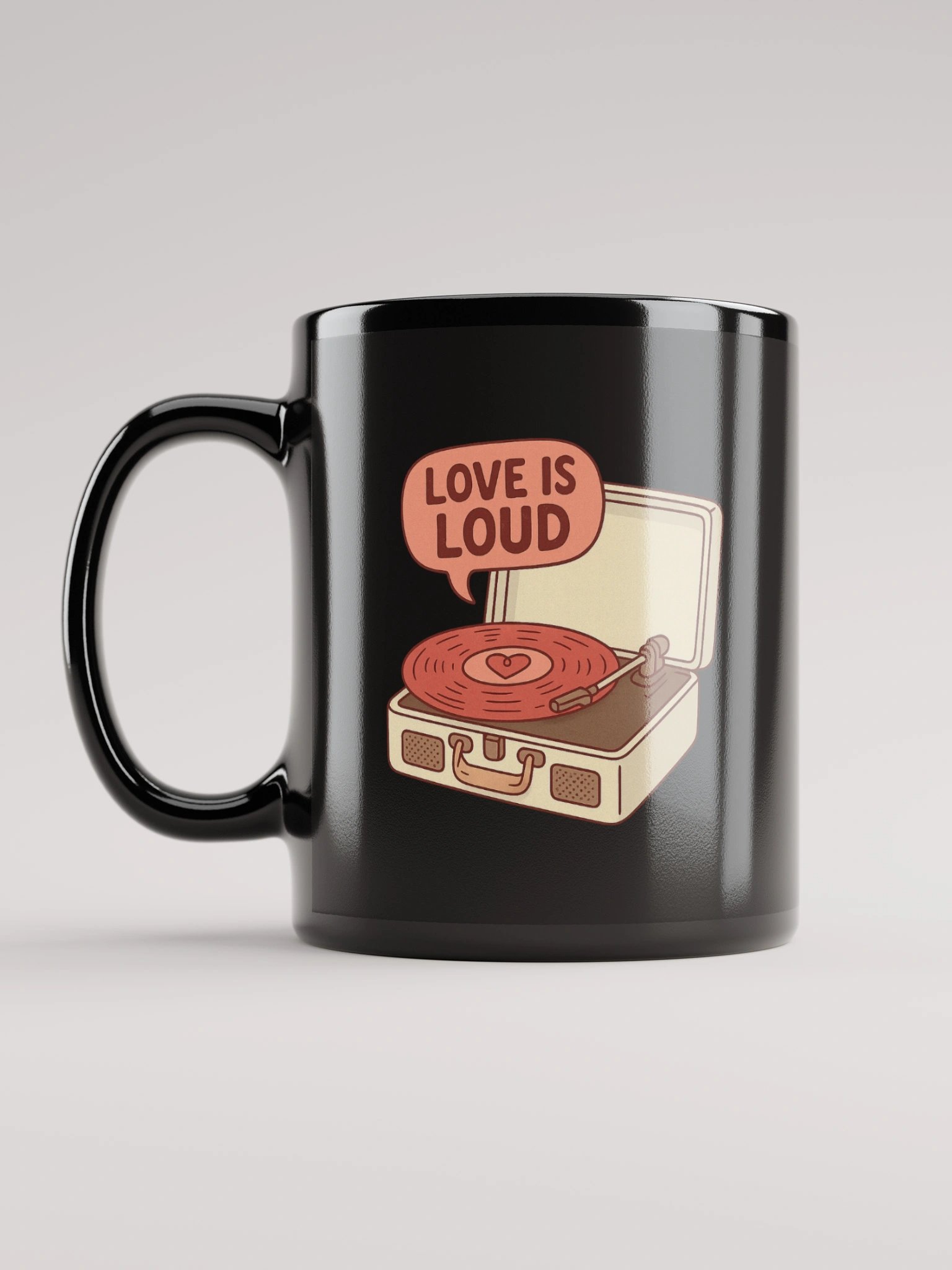 Love Is Loud Black Glossy Mug product image (11)