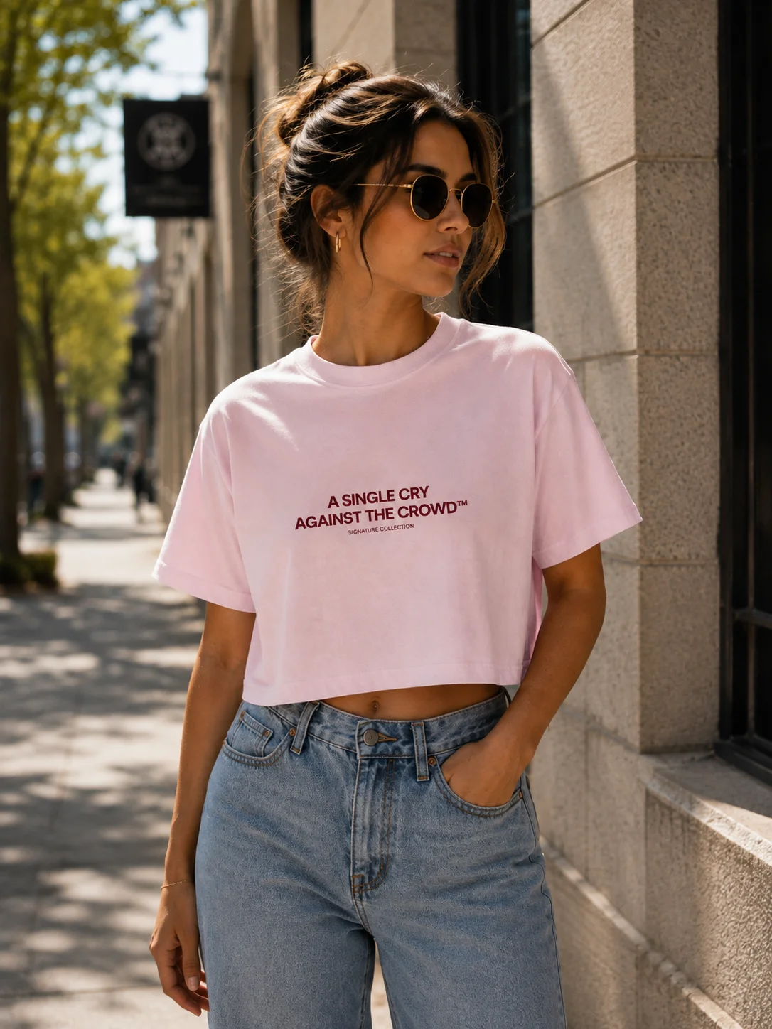 A Single Cry Against the Crowd™ — Women’s Signature Heavyweight Crop Tee product image (2)