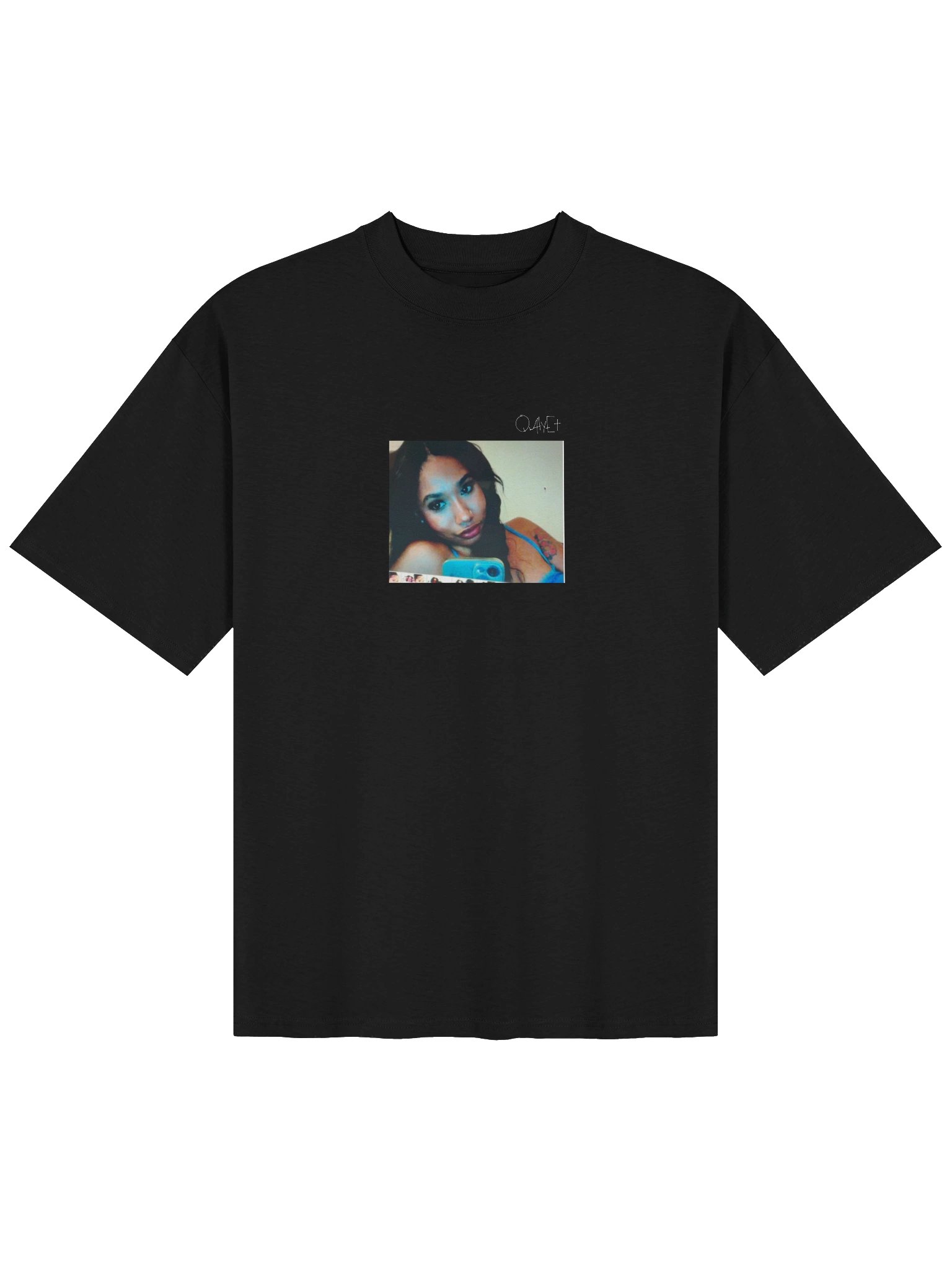QWHYET BADDIE Oversized Tee (WHITE LOGO) product image (2)