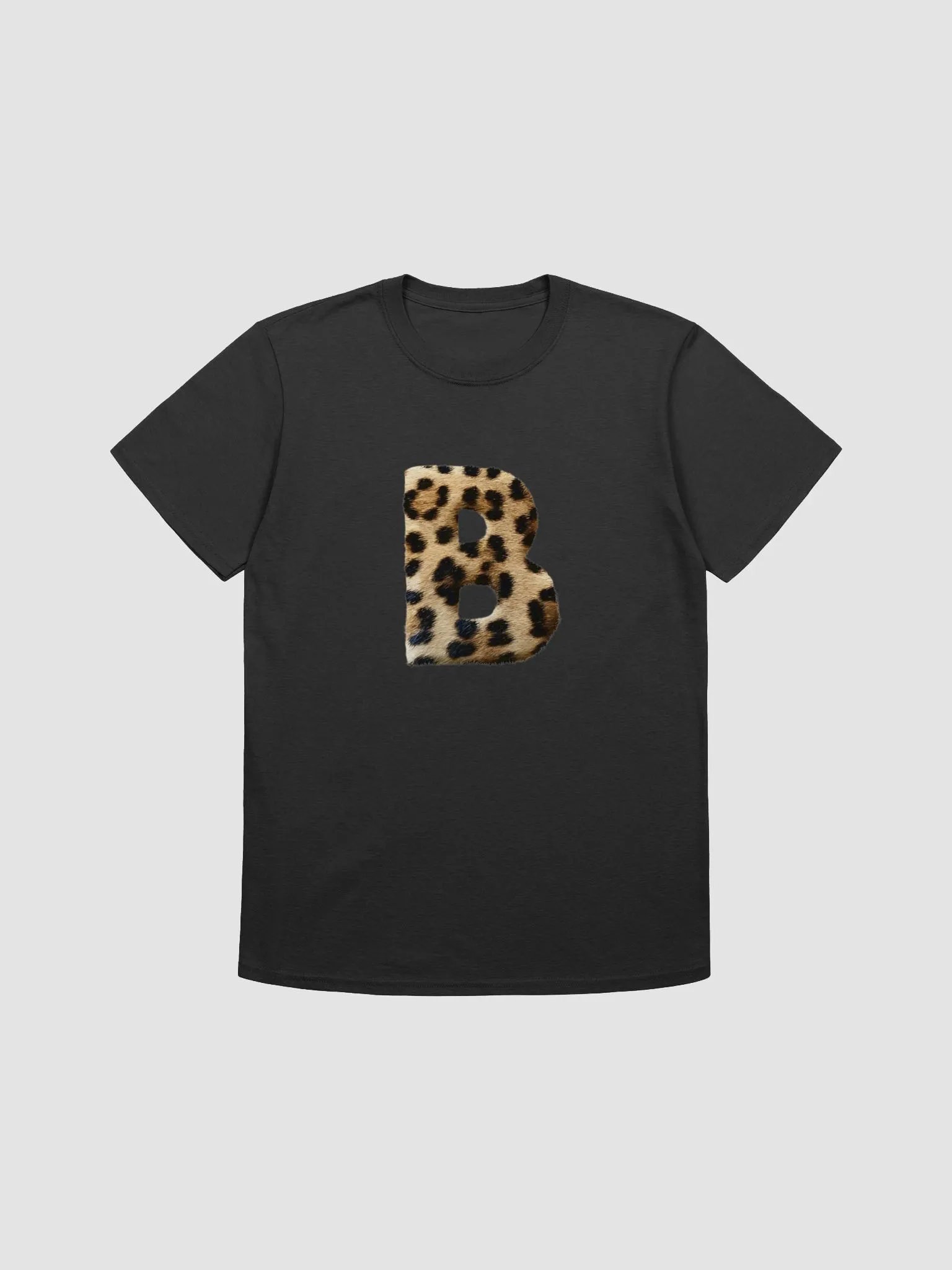 Leopard Print 'B' Graphic T-Shirt product image (1)