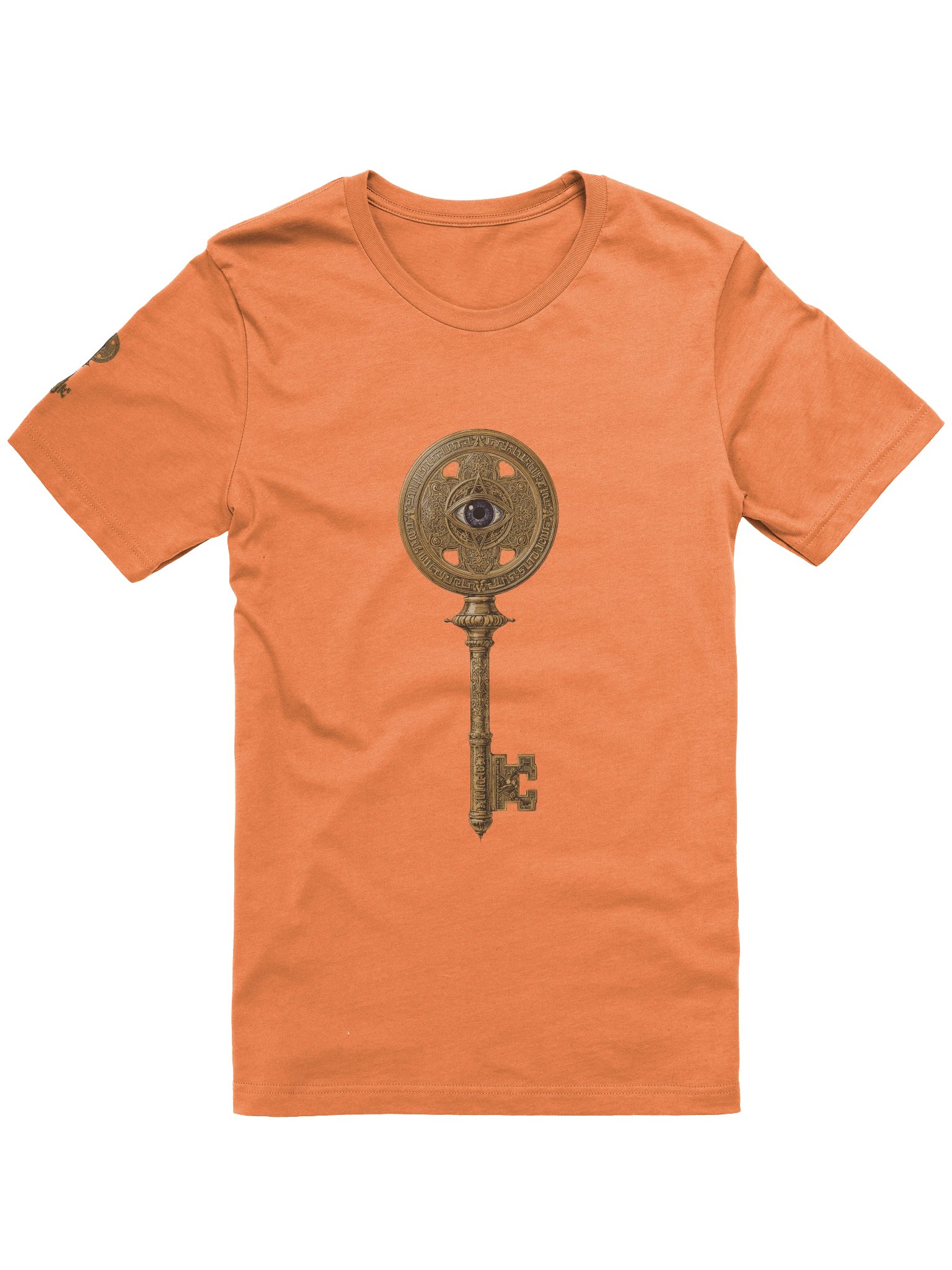 The Gatekeeper’s Key Classic T-Shirt – Front & Right Shoulder Print | Burnt Orange | Bella+Canvas 3001 product image (1)