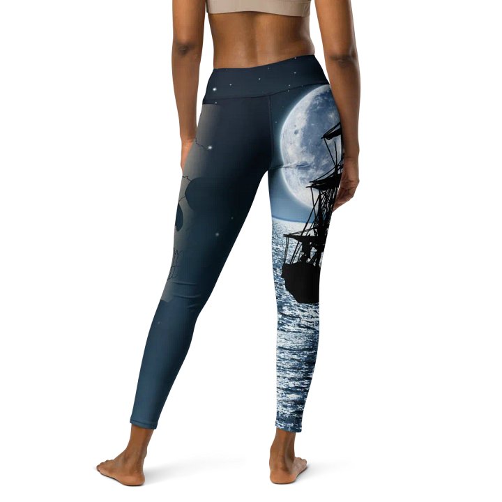 Pirate ship at night yoga leggings product image (2)