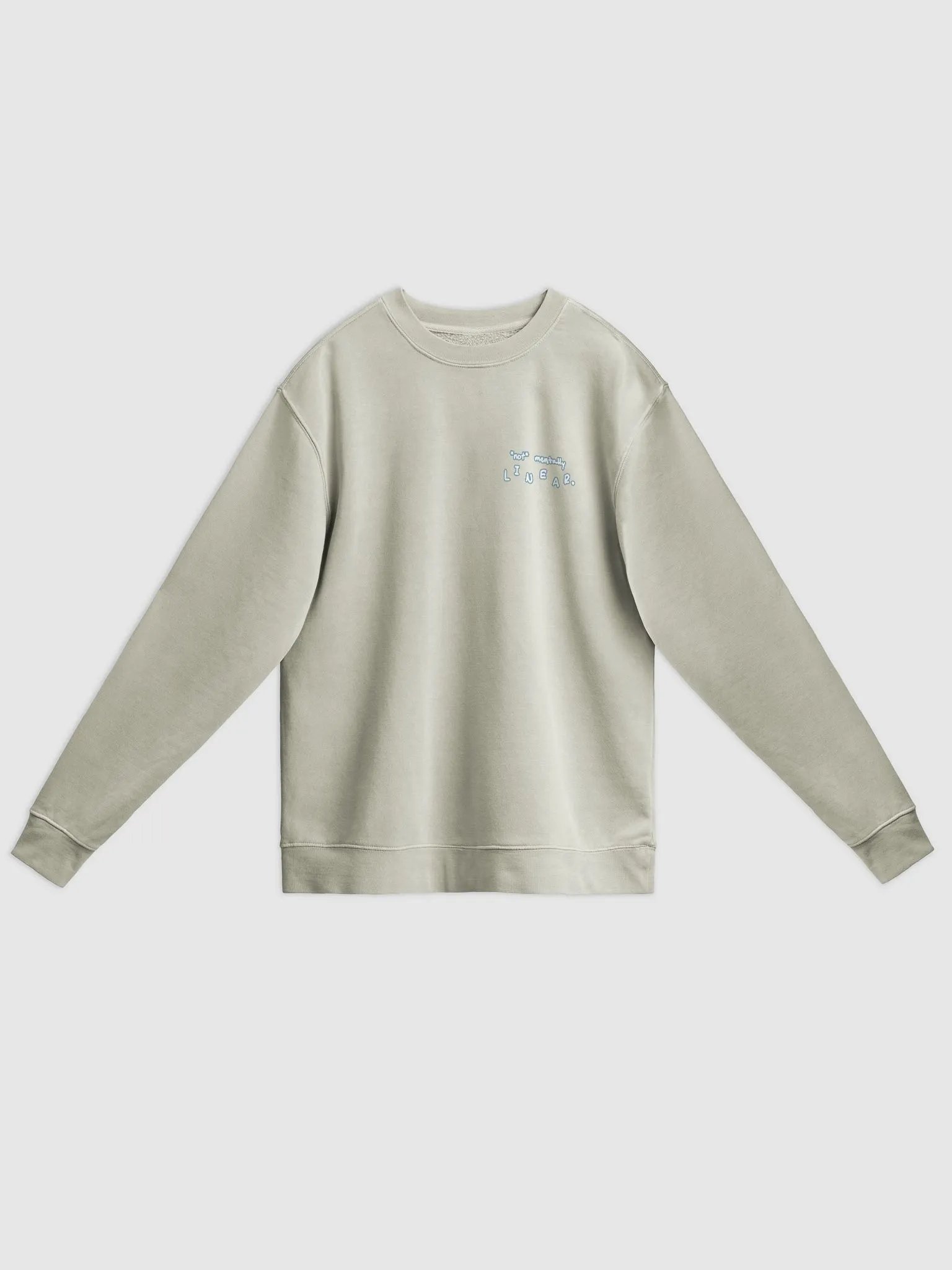 *not* mentally linear (sm. lined design, #709AAF) printed pigment crewneck product image (7)