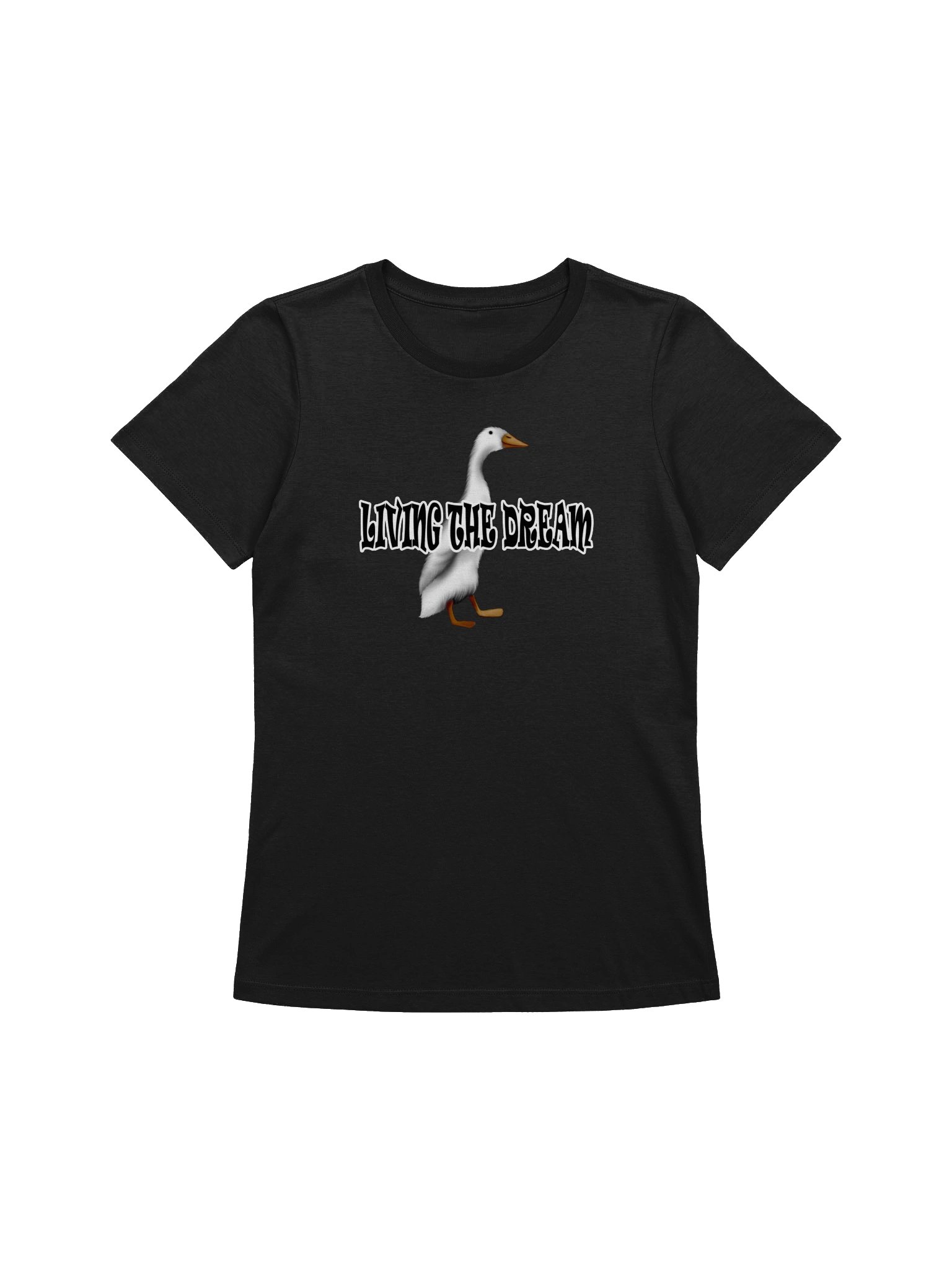 Duck "LIVING THE DREAM" T-Shirt. Women's Bella+Canvas Supersoft Relaxed-fit T-Shirt product image (1)