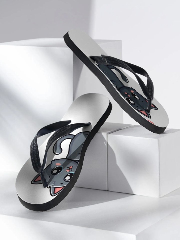 Lovely Cat Hug Flip-Flops product image (2)