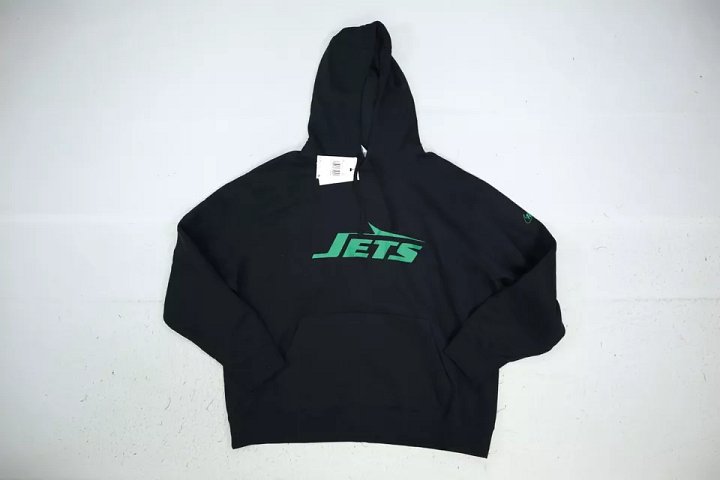 New York Jets Nike Rewind Club Pullover Hoodie Logo Sweatshirt Black Mens 2XL product image (2)