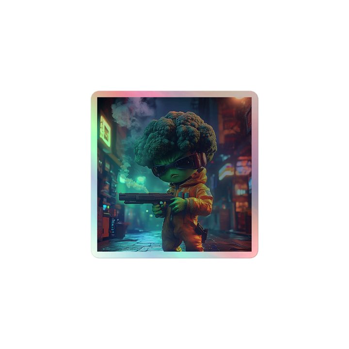 holographic brocc's smoking gun stickers product image (1)