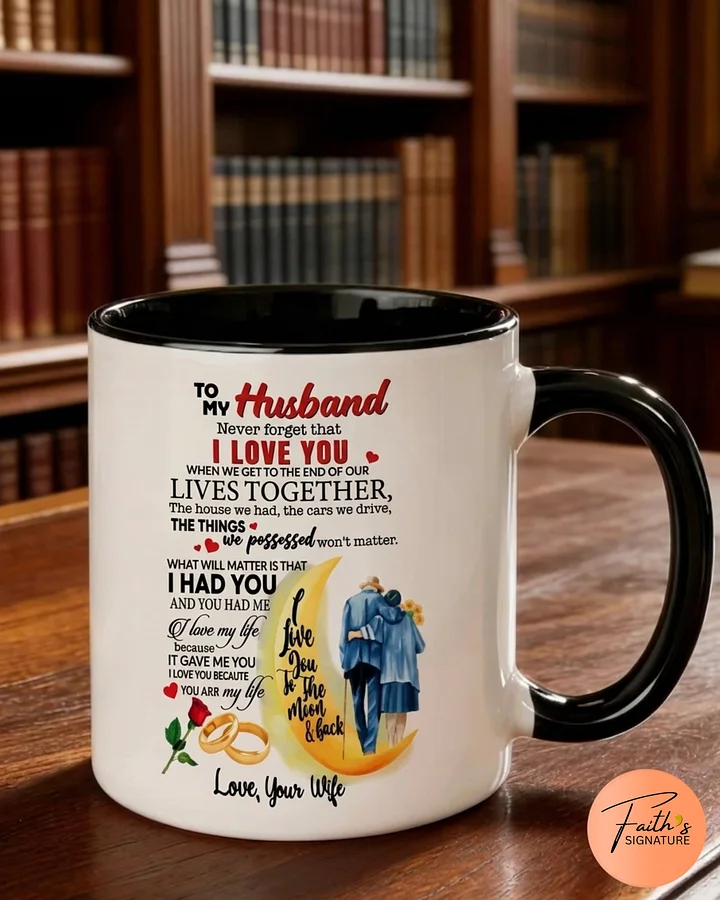 Anniversary Mug To My Husband - Love You to the Moon and Back Husband Anniversary Coffee Mug product image (1)