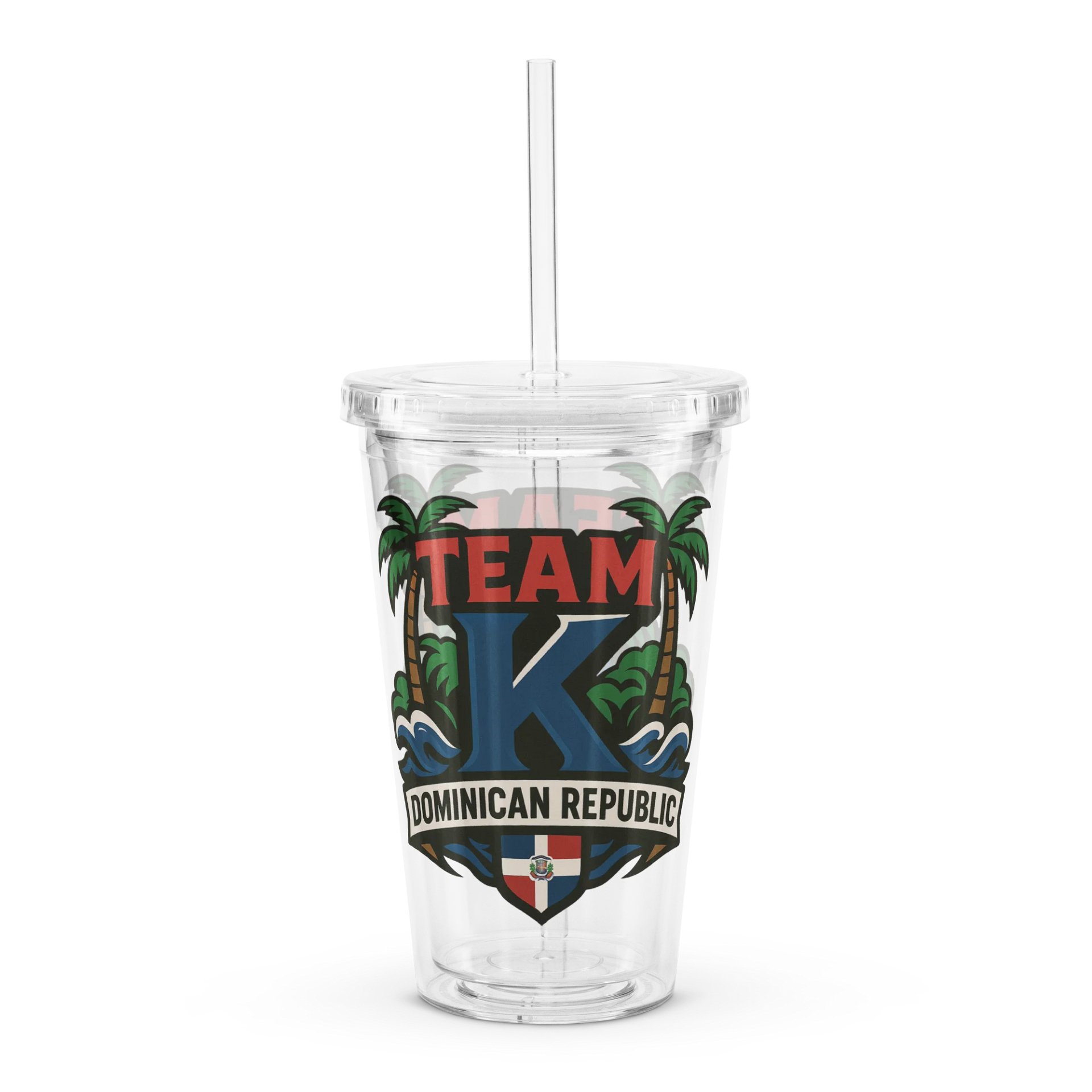 TEAM K Dominican Republic Clear Plastic Tumbler product image (2)