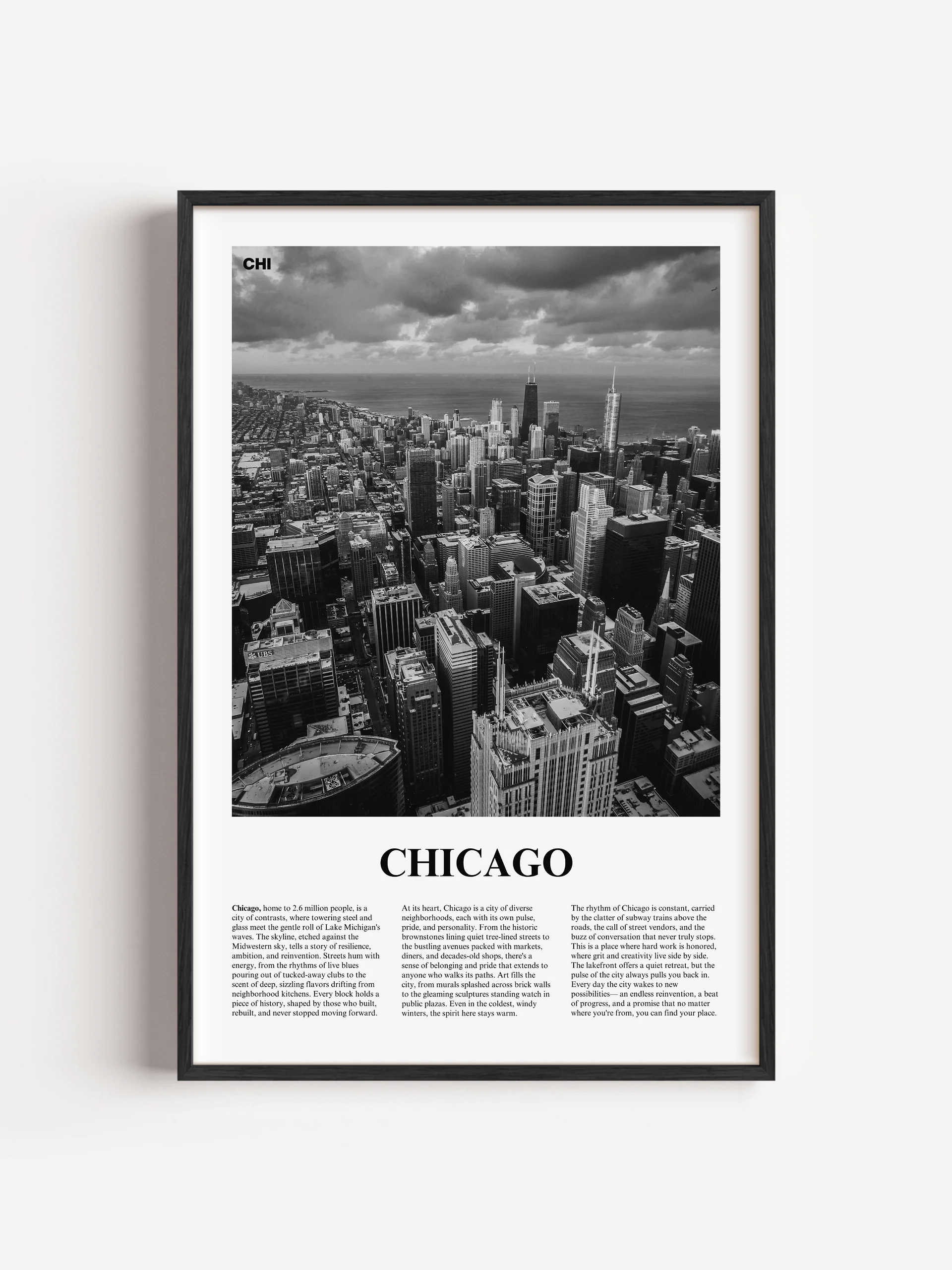 Chicago 01 Newspaper Poster | Framed product image (1)