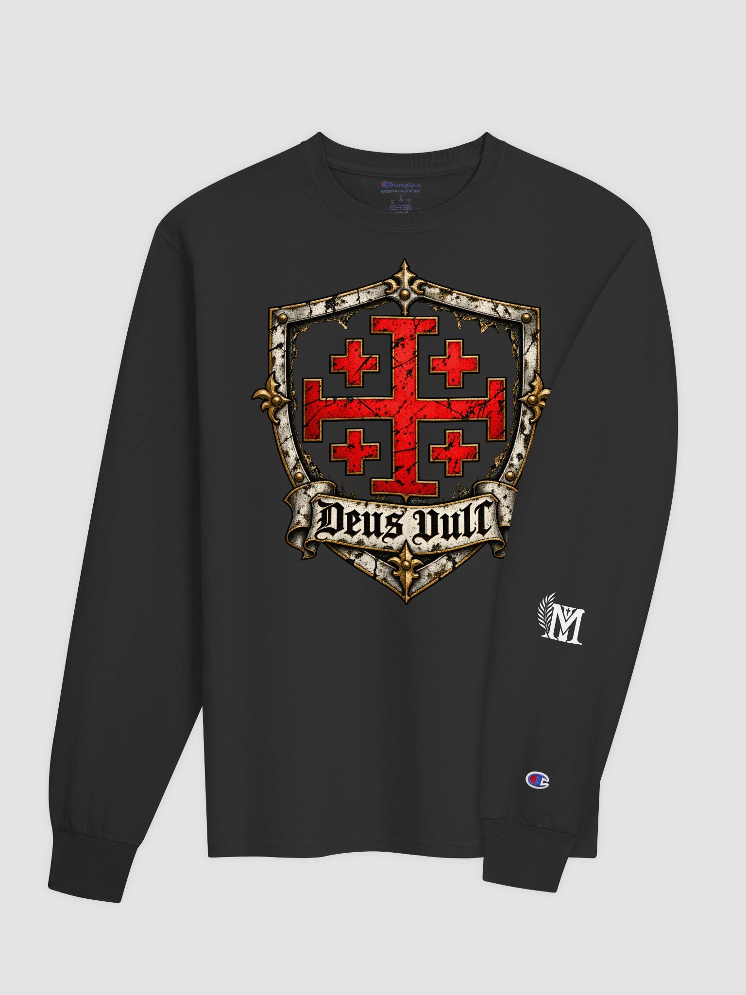 Deus Vult Gothic Crest Long Sleeve product image (4)