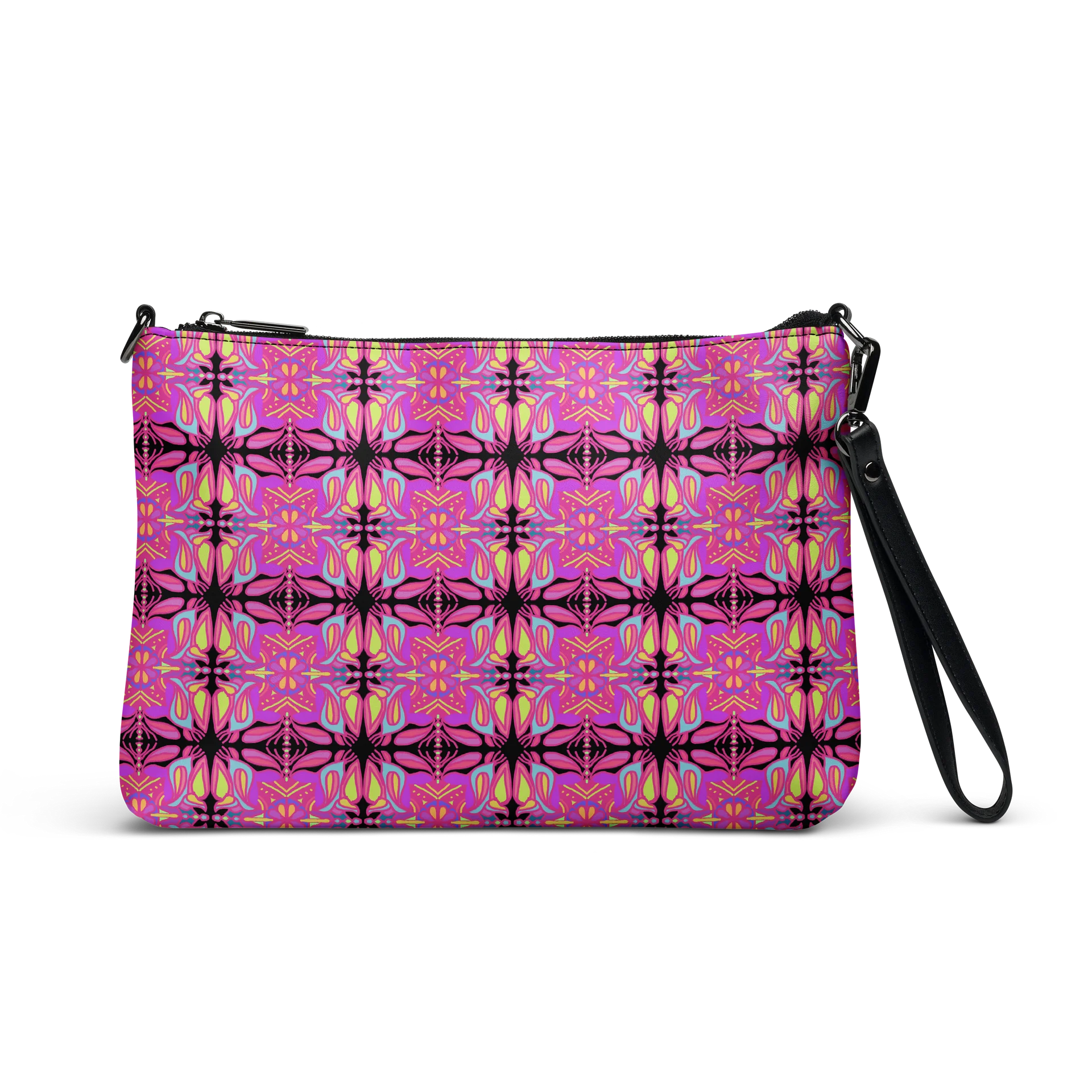 Mellow Magenta Faux Leather Crossbody Bag (Black) product image (5)