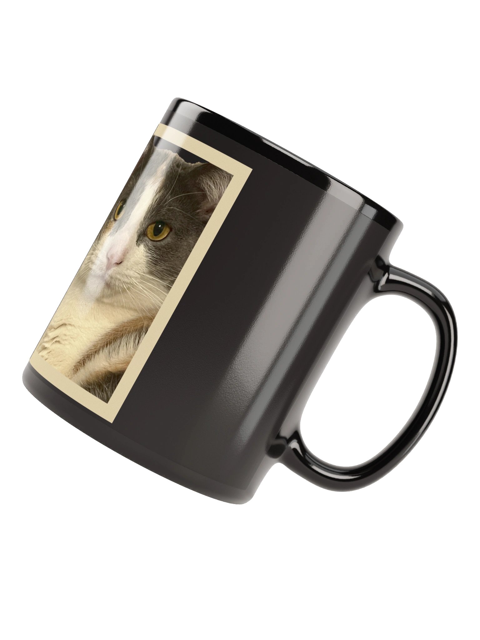 Kah-Key Lala Cat Black Glossy Mug product image (4)