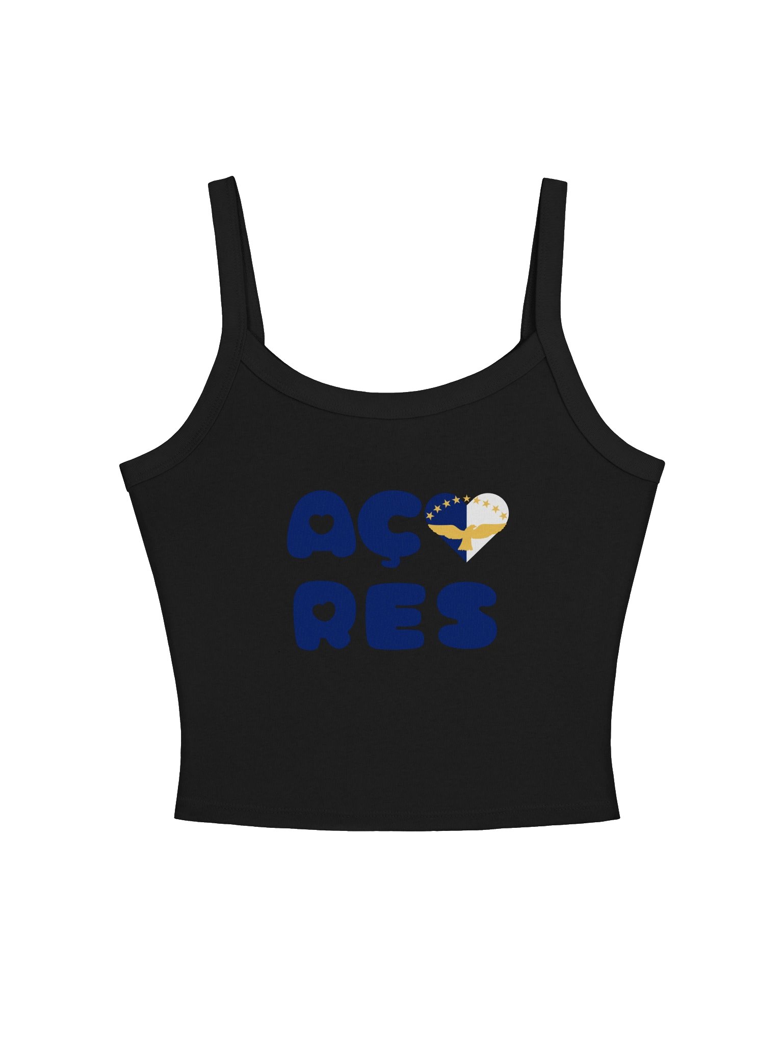 azores hearts (blue text) strappy tank top product image (1)