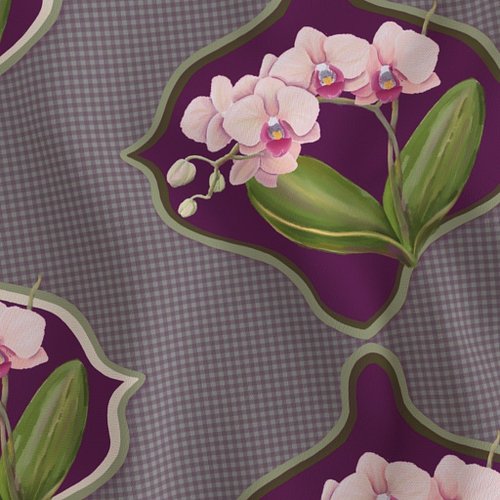 I went a different direction than most on Spoonflower's current Hothouse Floral Challenge. I chose to showcase an elegant orc...