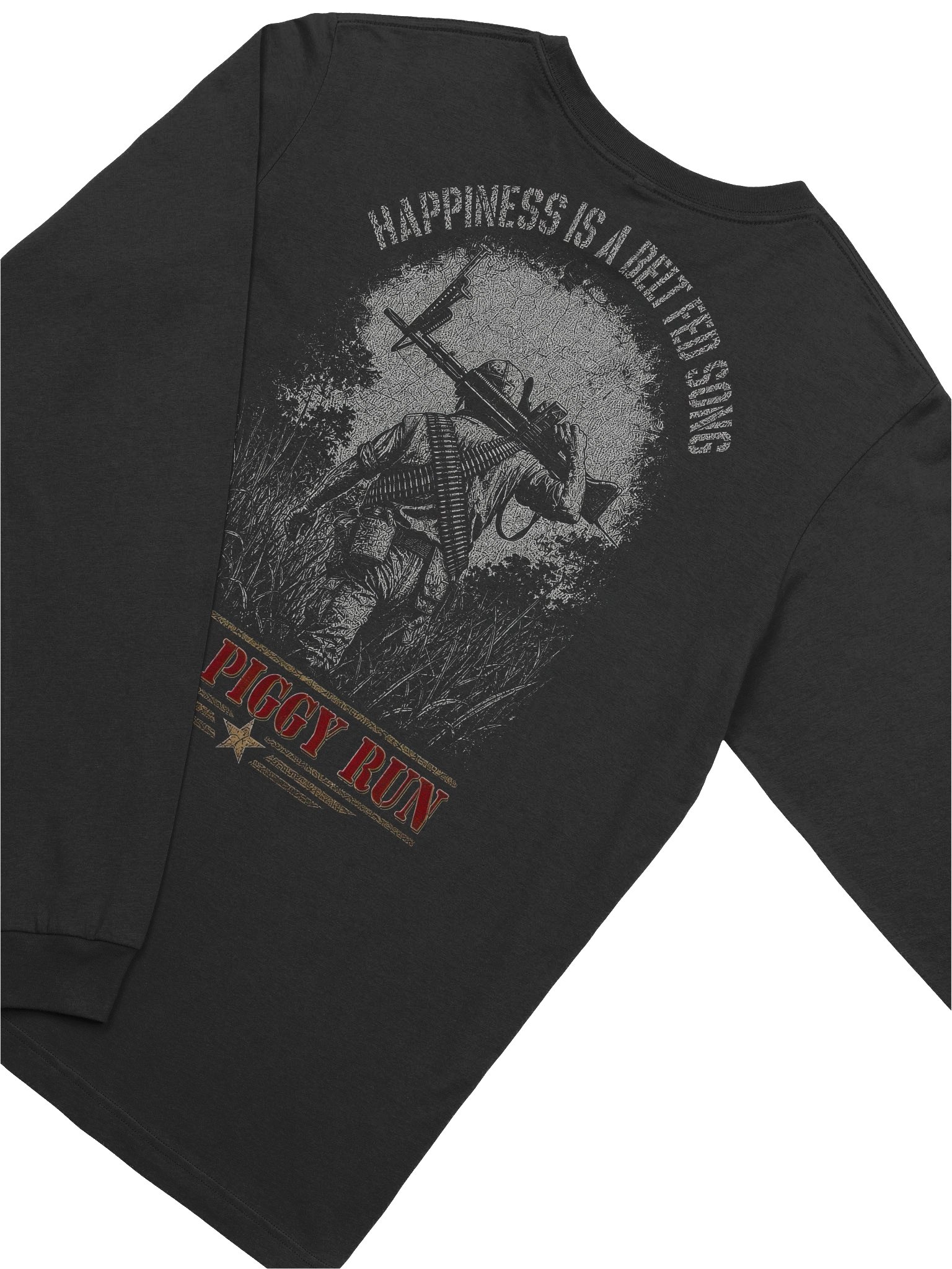Run Piggy Run "Happiness Is a Belt Fed Song" M60 Gunner Long Sleeve product image (4)
