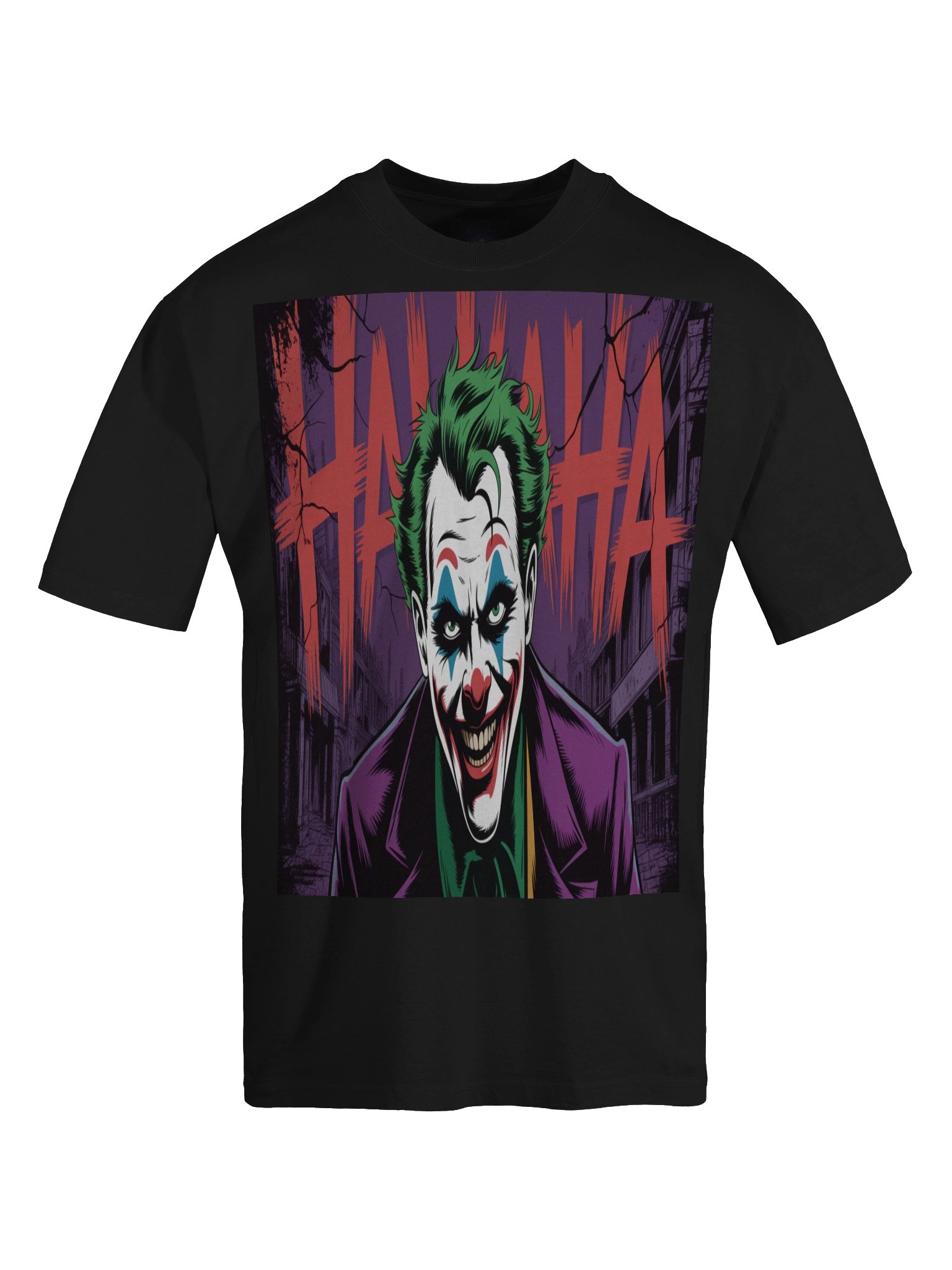 Joker 'HAHAHA' Shadowed Cackle Oversized Faded T-Shirt product image (1)