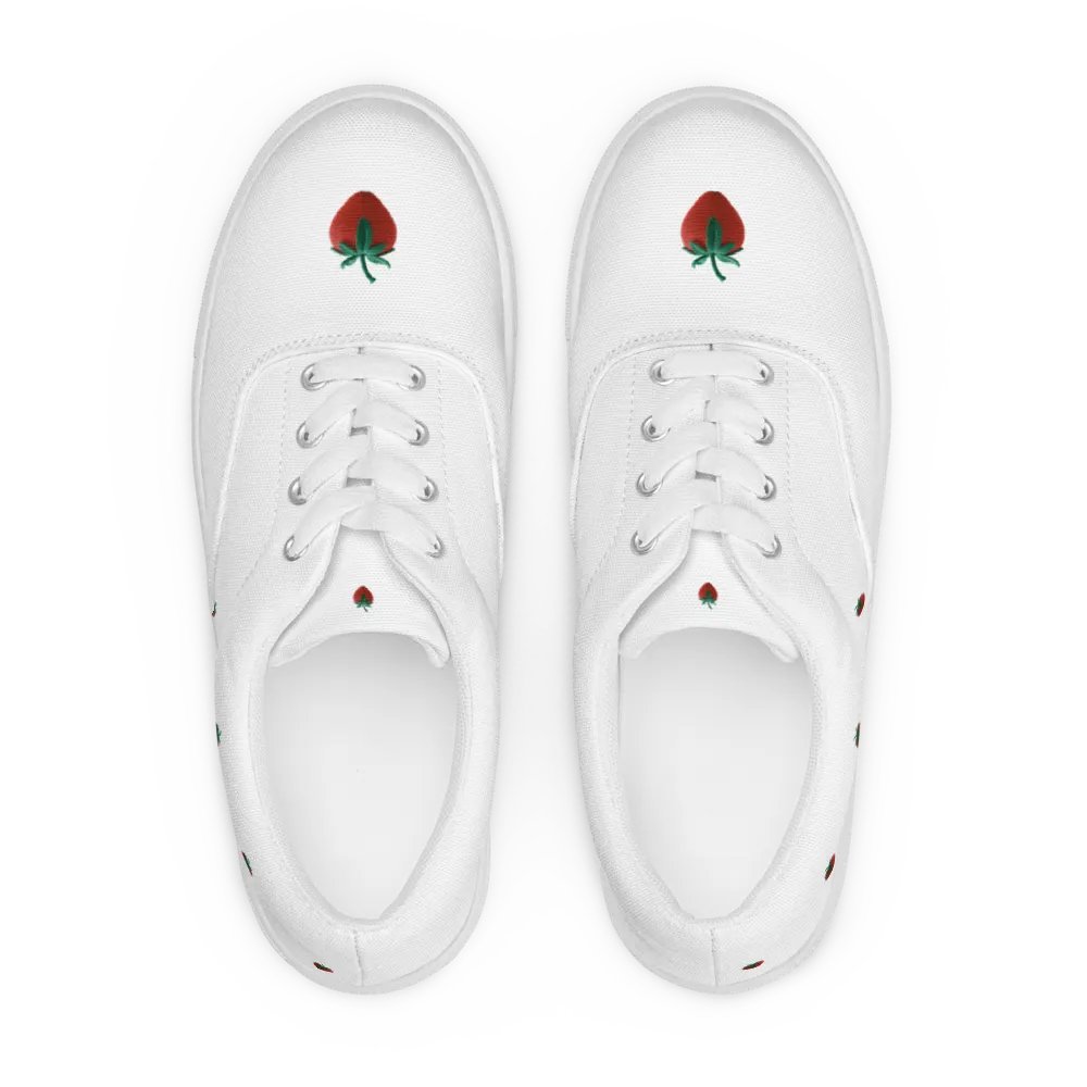 CozyAvocado Women's Lace-Up Canvas Shoes Strawberry #2 product image (3)