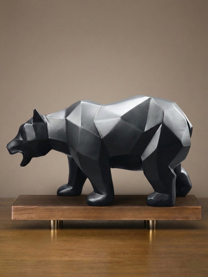 Geometric Bear Sculpture — Modern Nordic Resin Decor product image (1)