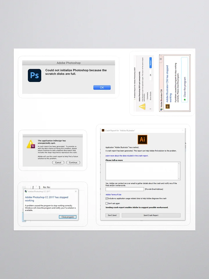 Adobe Crashed Stickers product image (1)