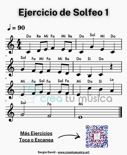 Ejercicio de Solfeo 1 en PDF. Me han pedido los ejercicios de solfeo que les comparto en video, pero en PDF, para estudiarlos...