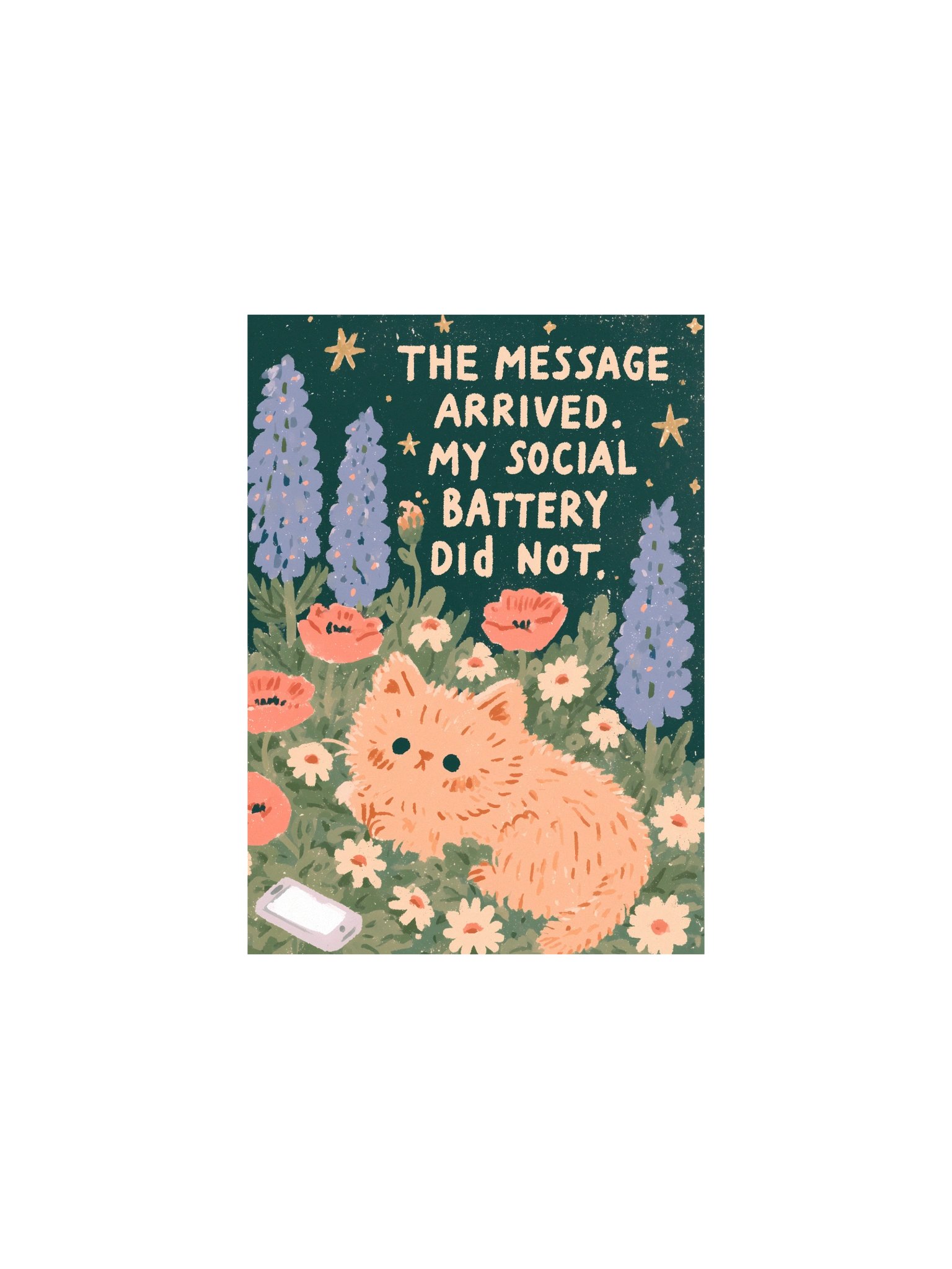 Social Battery Cat Garden Poster product image (7)