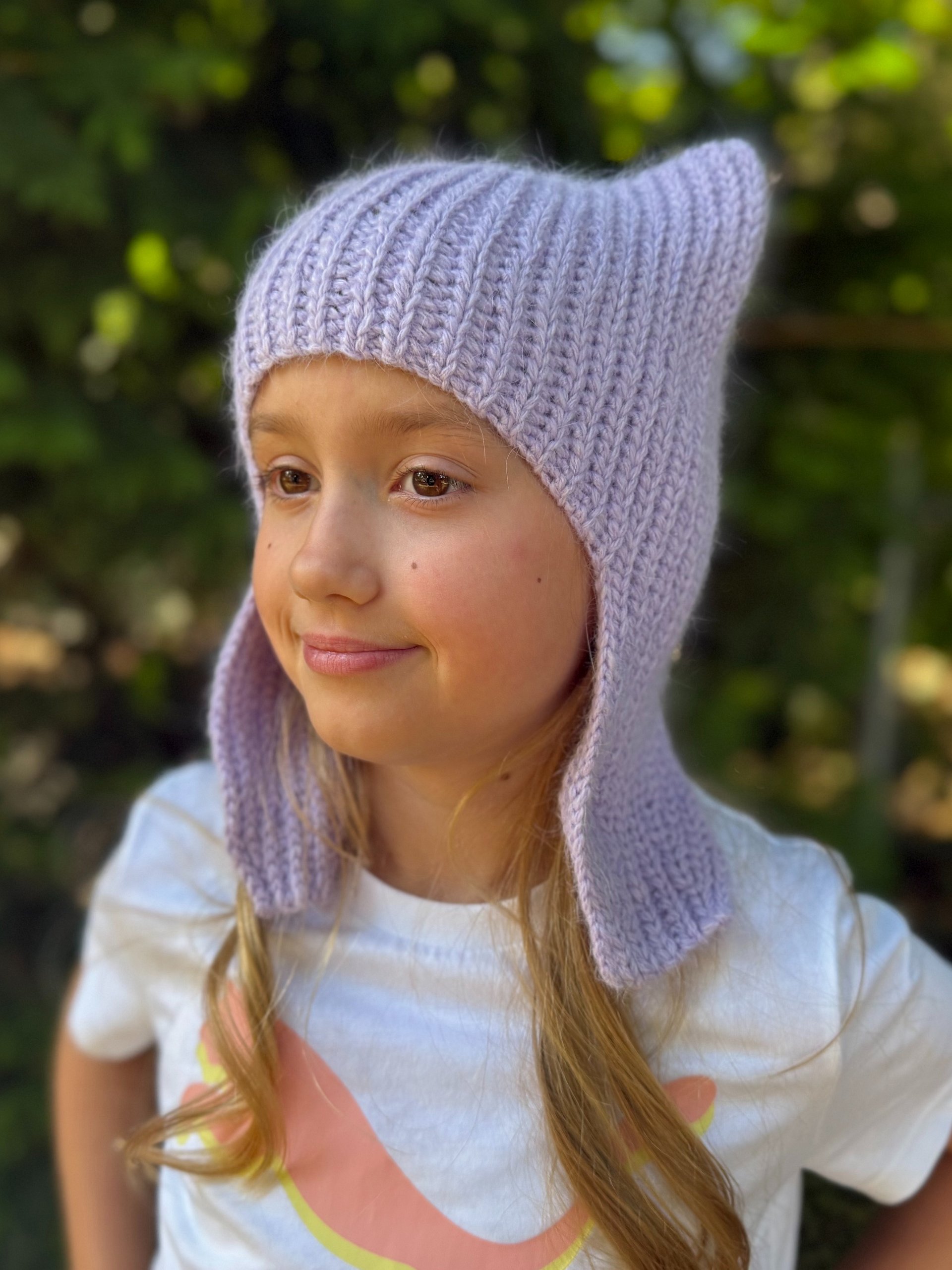 Crochet Kitty Hat with Ear Flaps Pattern product image (11)
