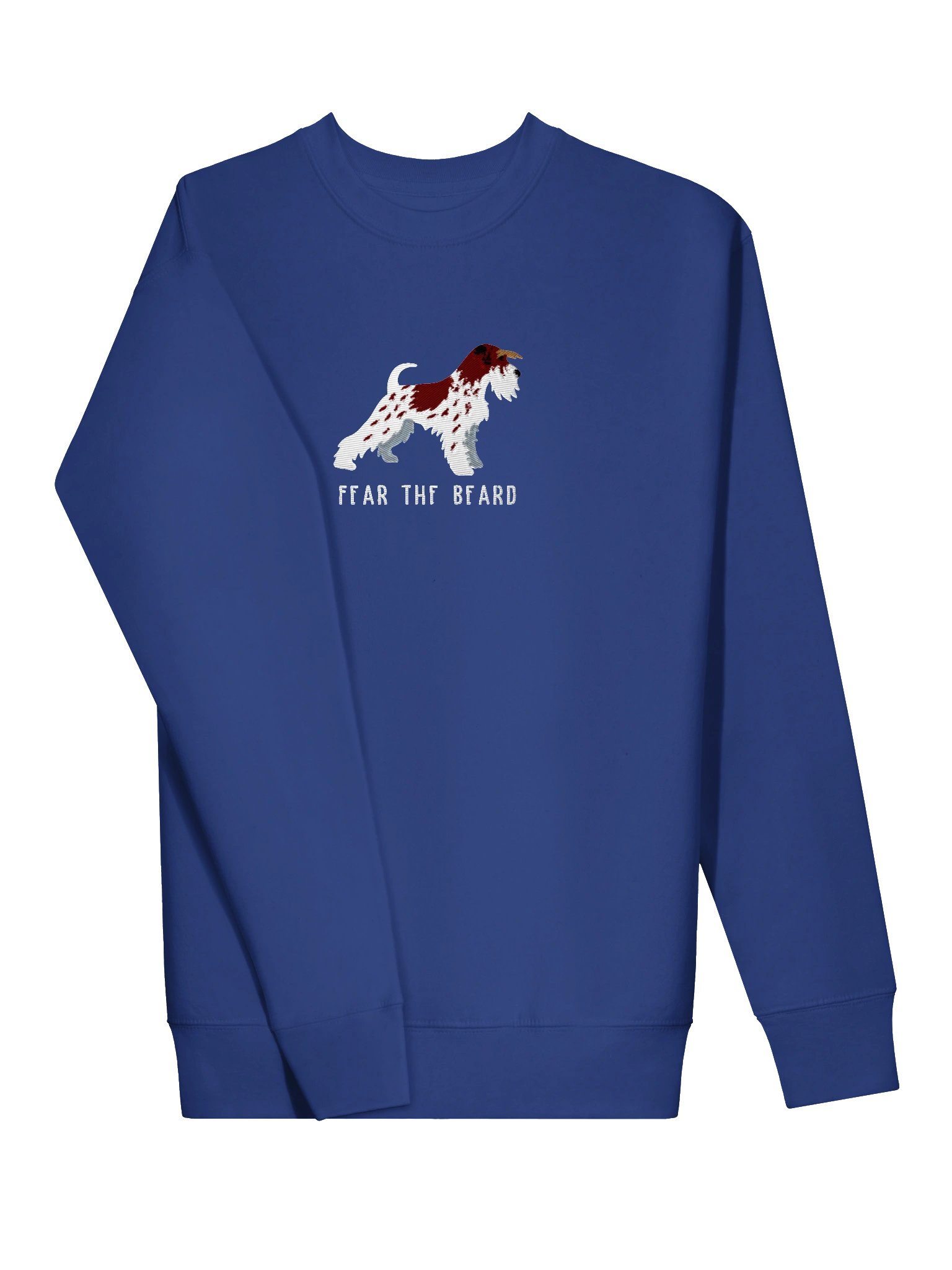 Fear the Beard Sweatshirt (Embroidered) of a Miniature Schnauzer(Parti Liver & White) product image (3)