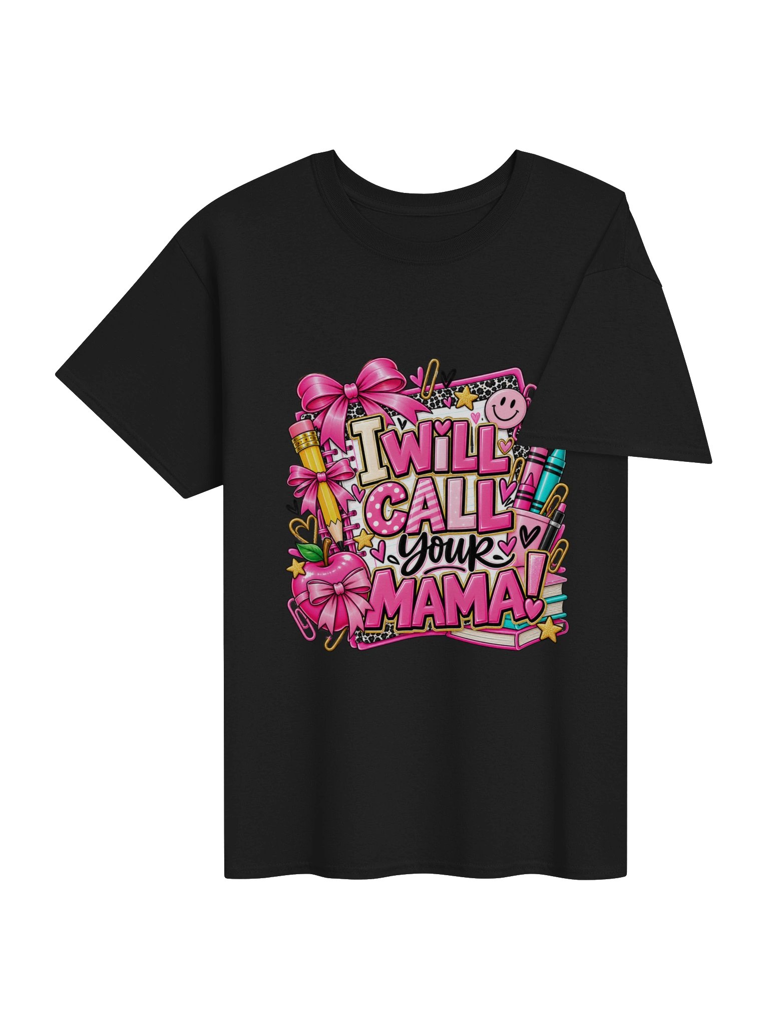 I Will Call Your Mama! Pink School Graphic Tee product image (10)