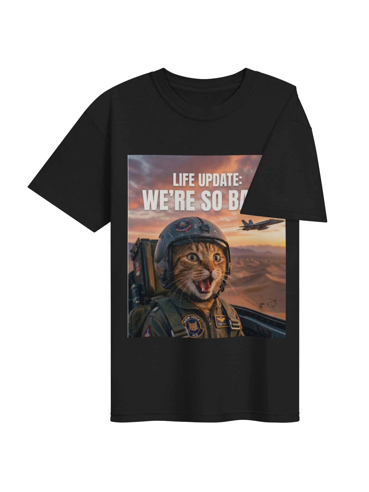 Funny Cat Fighter Pilot T-Shirt product image (16)