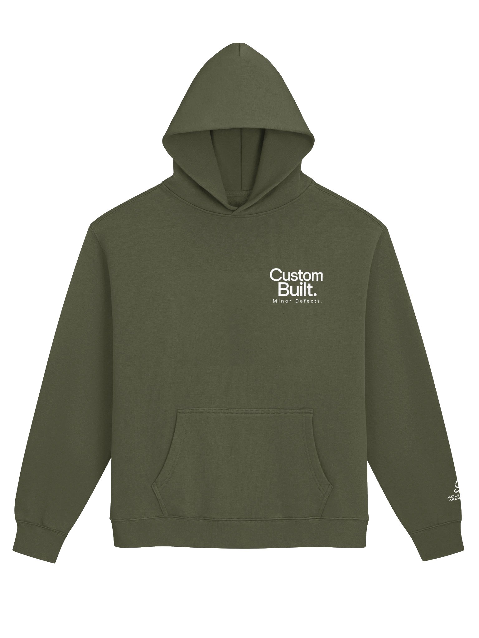 “Custom Built. Minor Defects.” — Unisex Premium Relaxed Hoodie product image (2)