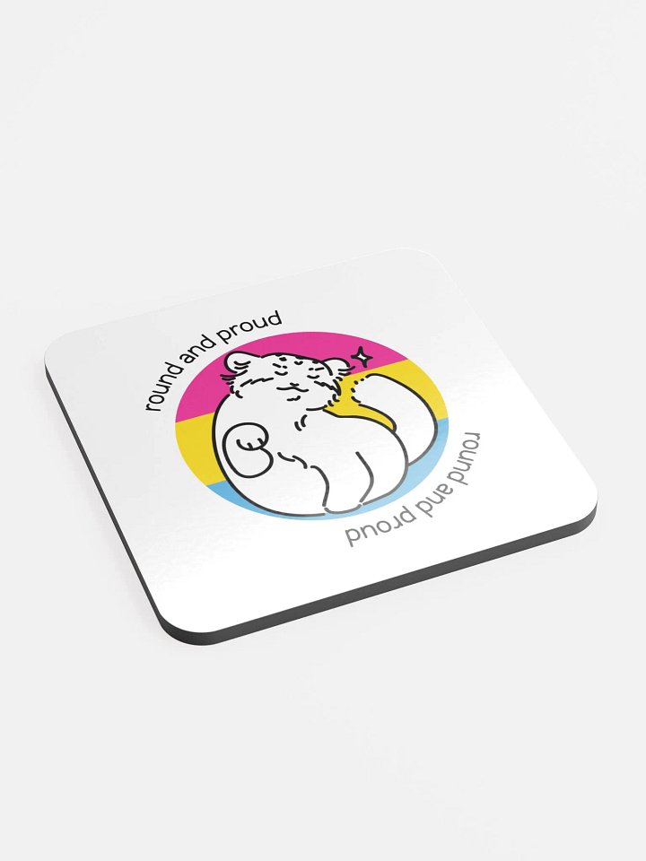 Round and Proud Manul Pansexual Version - Coaster product image (2)