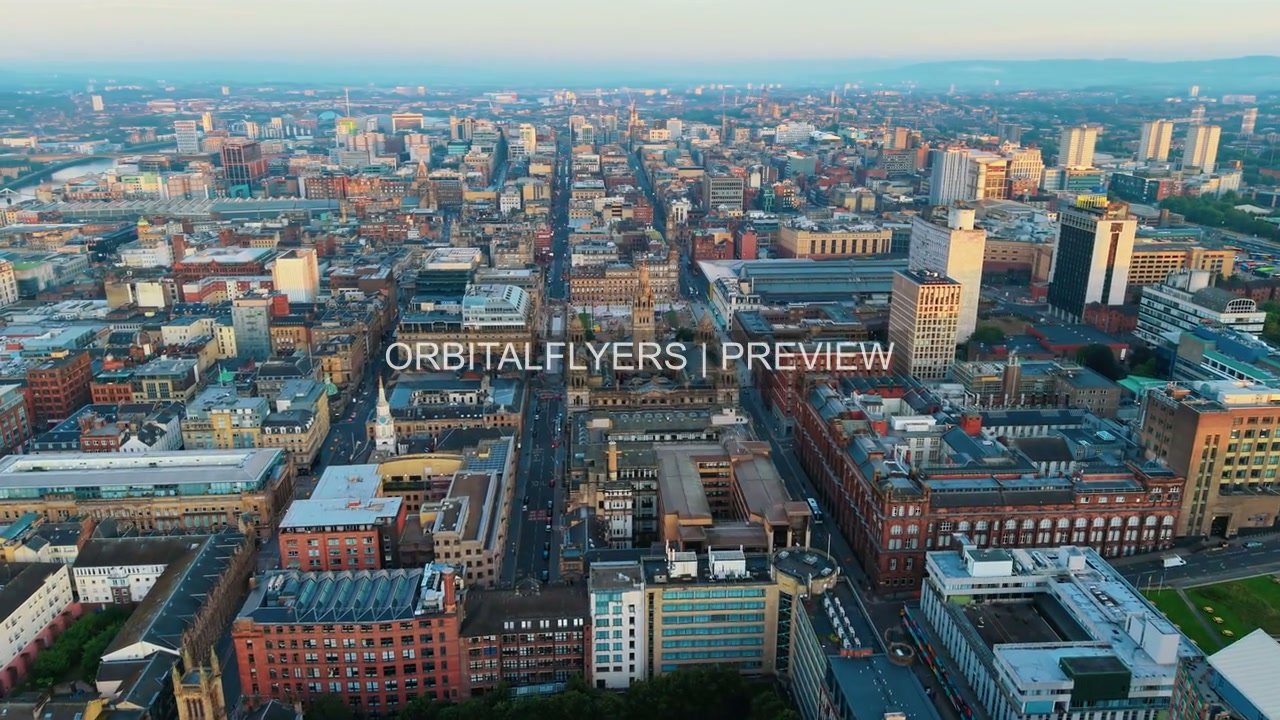 Glasgow Aerial Long 04 | 1080p Stock Footage product image (1)