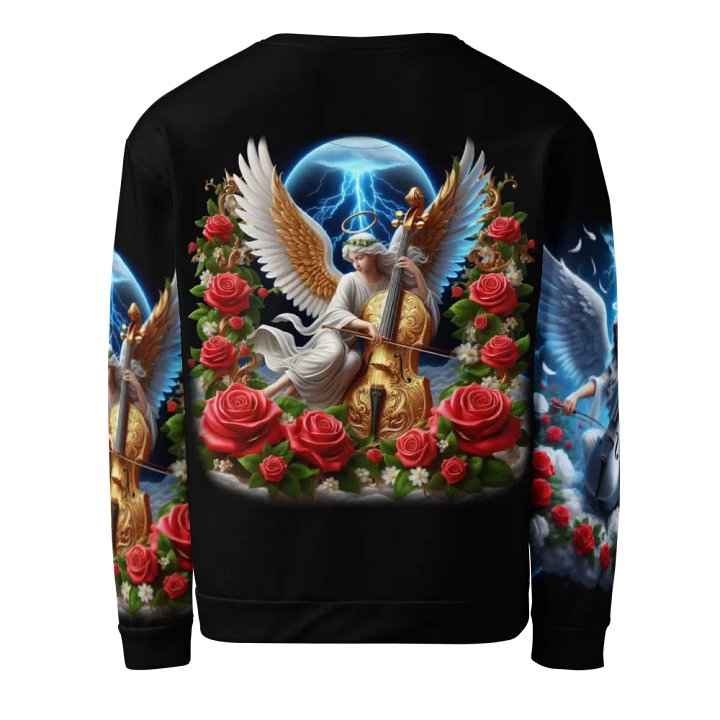 Angels making Music with a Cello - All-Over Unisex Sweatshirt #4 product image (2)
