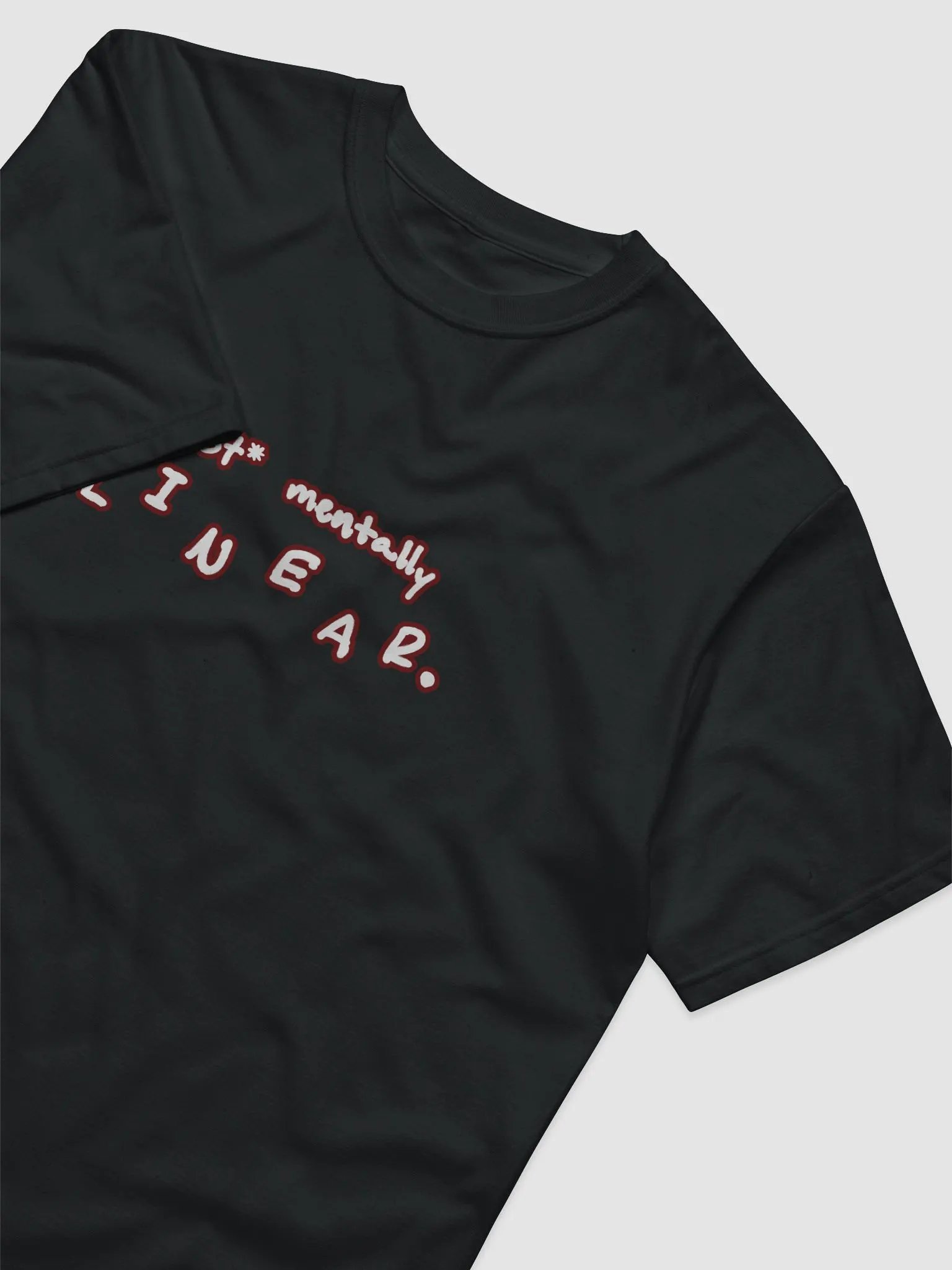 *not* mentally linear (lined design, #6D1616) unisex eco tee product image (3)