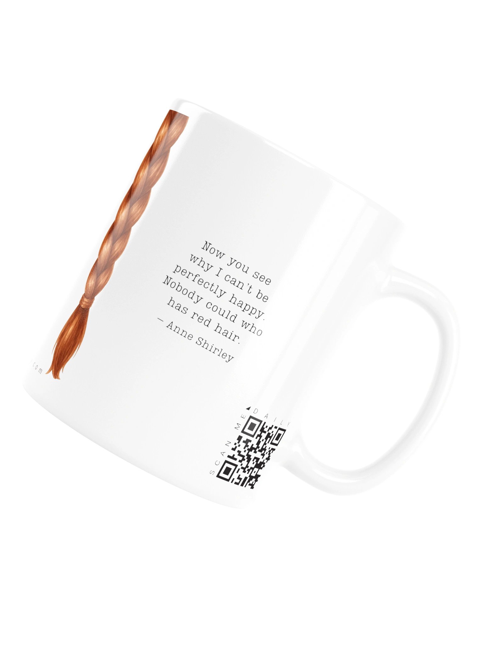 <i>Yes. It's Red</i> • QR Mug<br /> With 160 Daily Quotes<br /> <small>Quotes from beloved novel<br />Anne of Green Gables (1908)</small> product image (7)