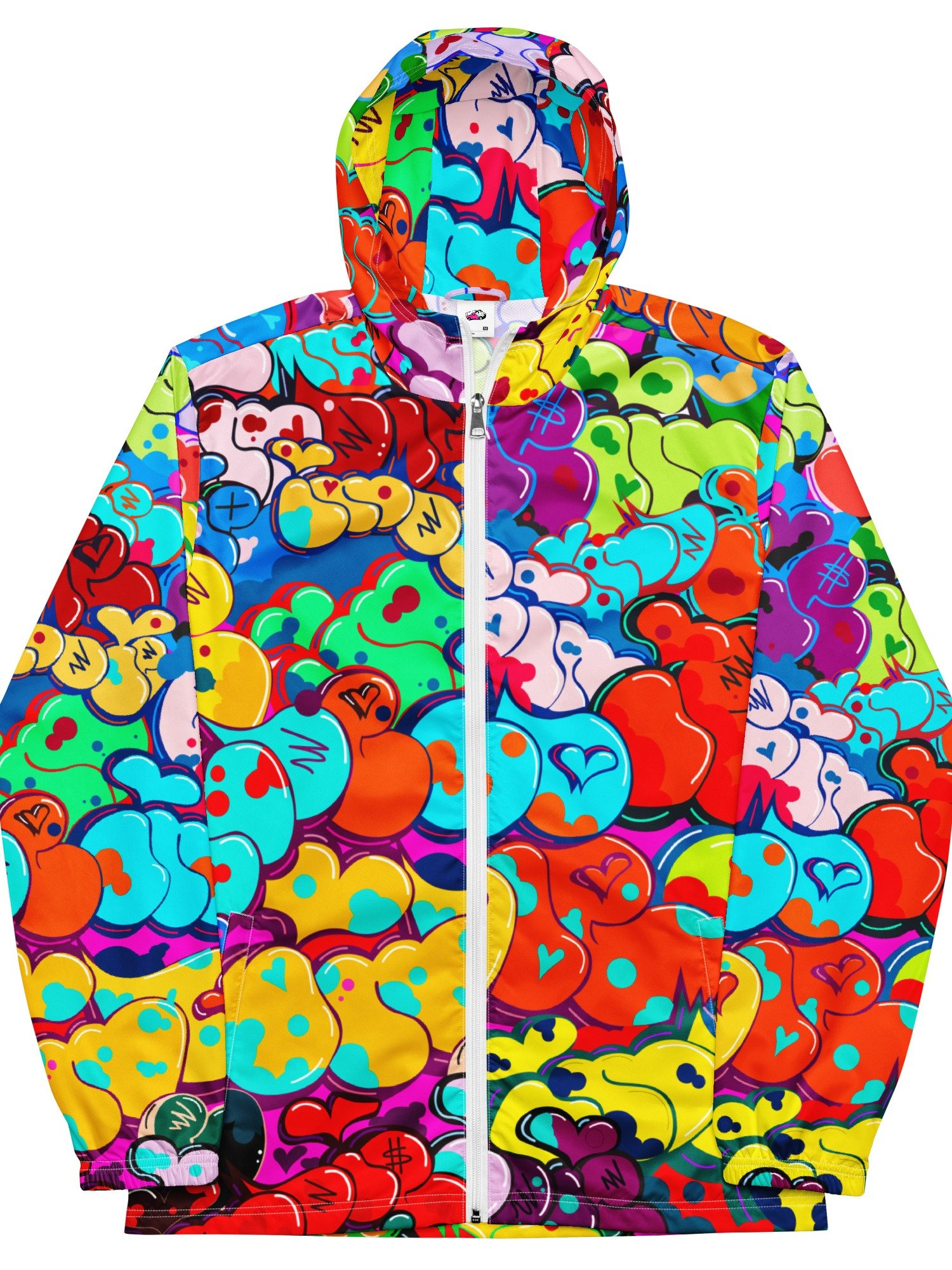 INDIE184 BUBBLE PATTERN ALL-OVER WINDBREAKER (UNISEX) product image (1)