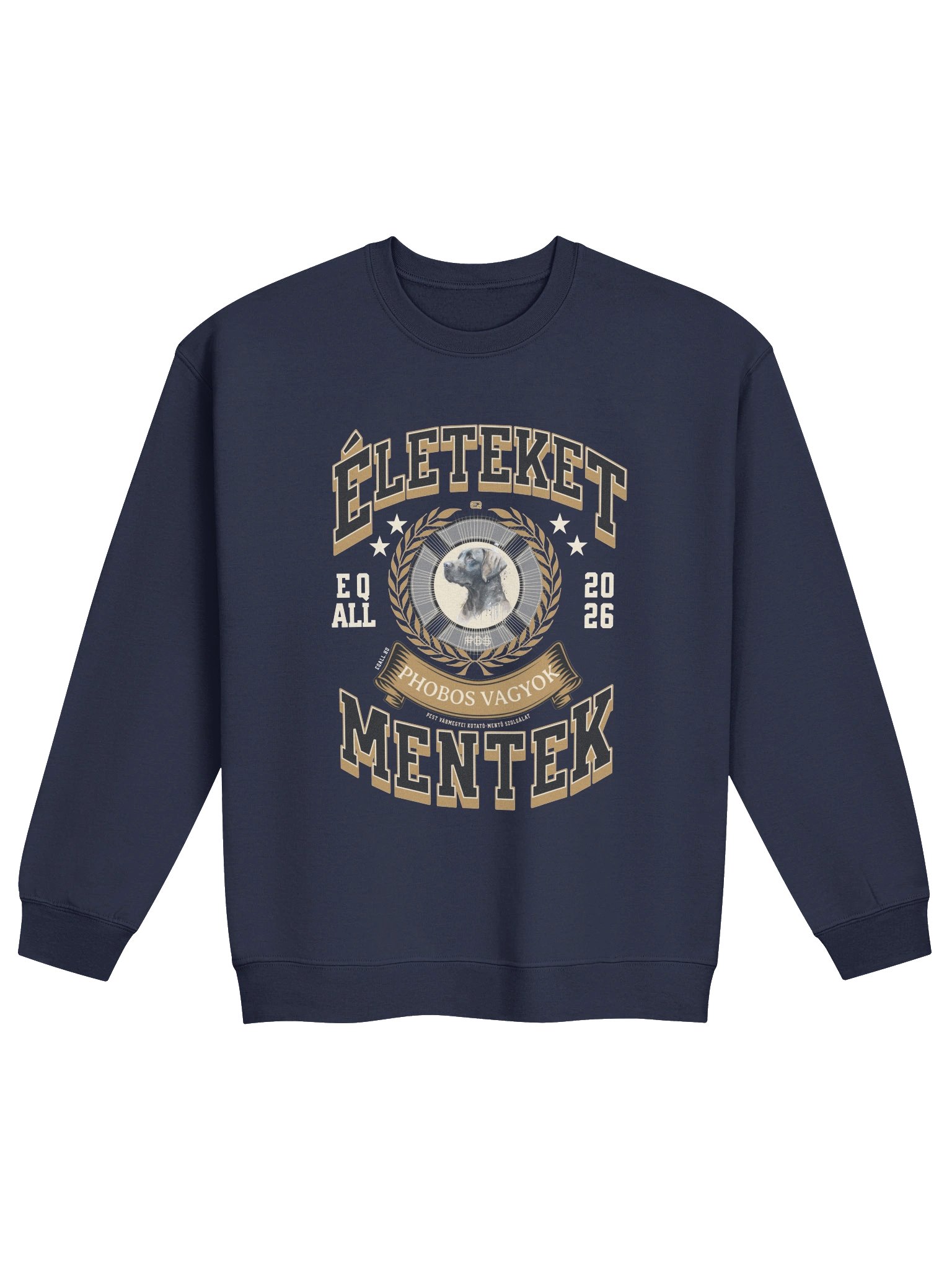 Életeket Mentek Phobos Vagyok_Unisex Gildan Pulcsi_EQALL.hu® Originals_Mustár / Bézs / Fek product image (2)