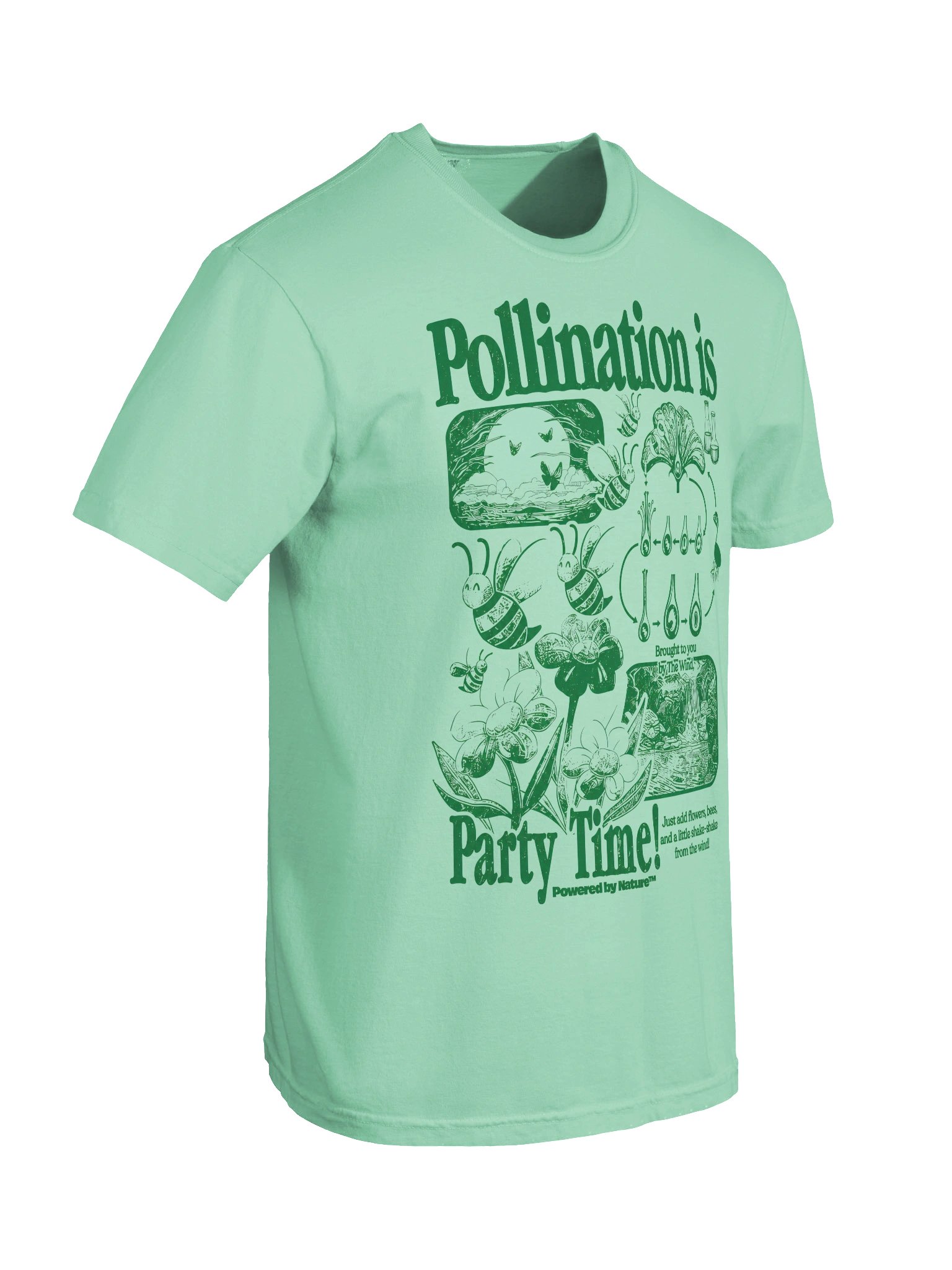 Bee Pollination Graphic Tee, Comfort Colors Flower Nature T-Shirt, Gardening Science Shirt, Unisex product image (55)