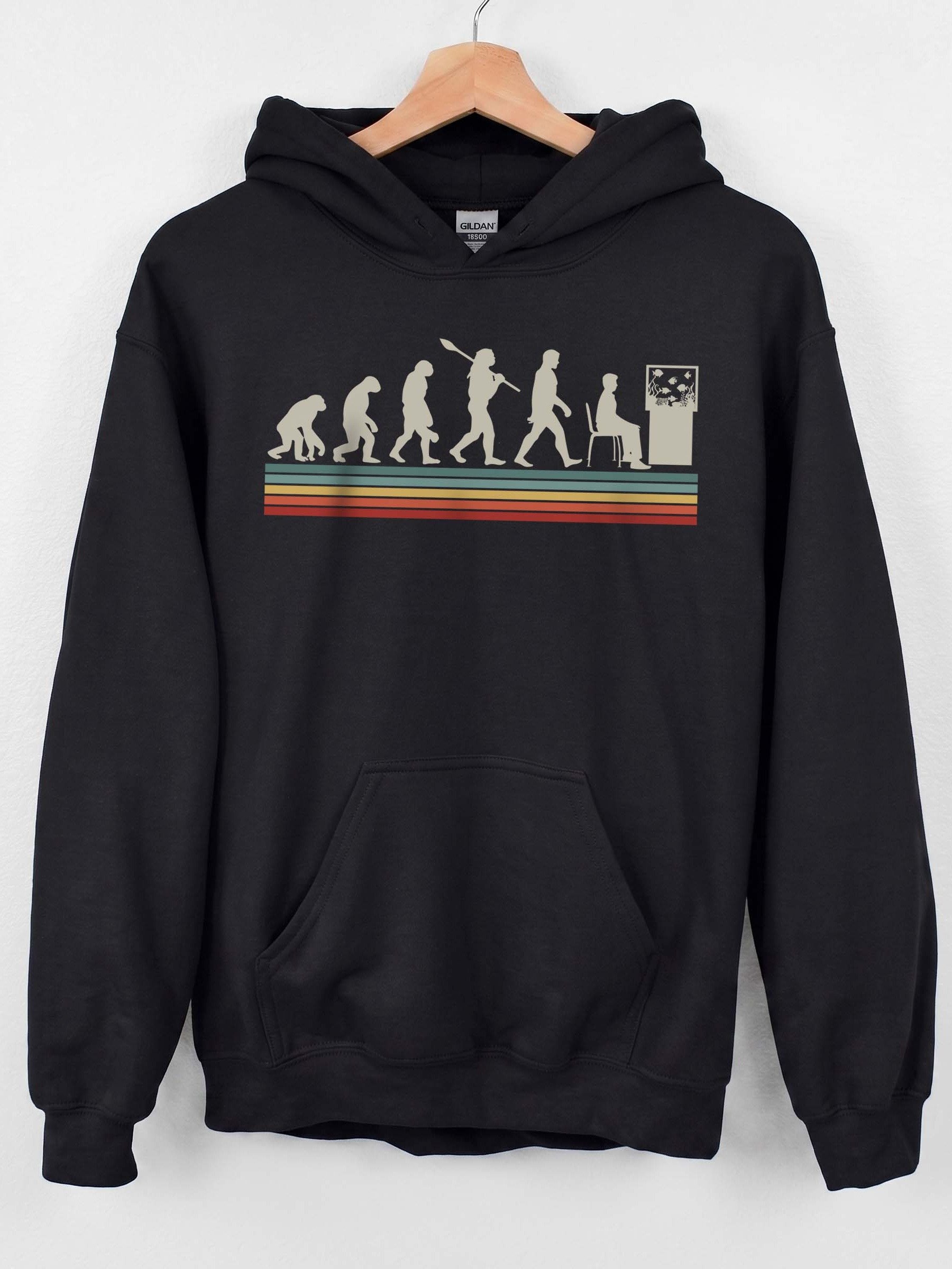 Reef Tank Evolution Hooded Sweatshirt – Funny Saltwater Aquarium Hobbyist Graphic Sweatshirt product image (1)