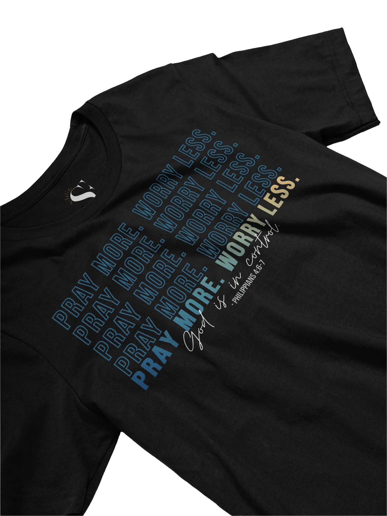 Pray More Worry Less 2.0 - Unisex Tee - Teal Gradient product image (4)