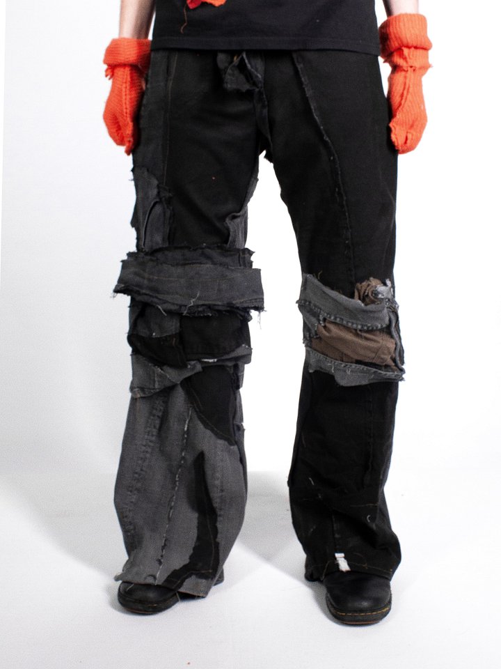 Loopless Patchwork Denim Trousers – 32 product image (1)